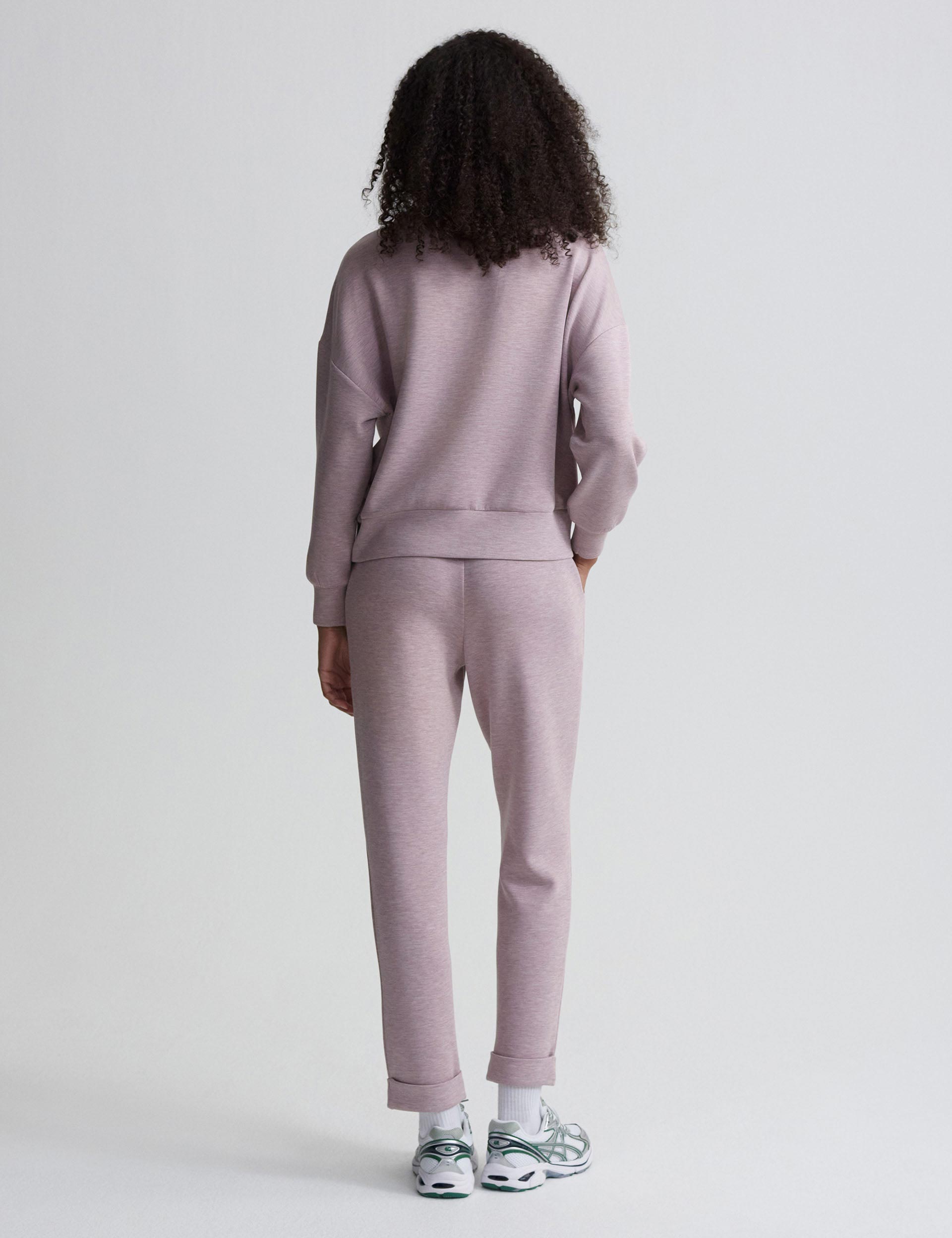 Hawley Half Zip Sweater for Women - Soft Fleece Pullover Hoodie in Mauve Marl Color | Cozy Casual Wear for Fall & Winter, Outdoor Activities, Lounge & Travel