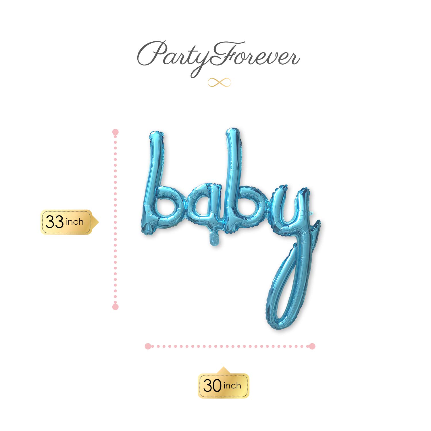 Baby Boy Balloon Light Blue - Gender Reveal Party Decorations, Baby Shower Supplies with Foil Balloons & Banner Letters - Perfect for Nursery Decor, 1st Birthday Parties & Newborn Celebrations