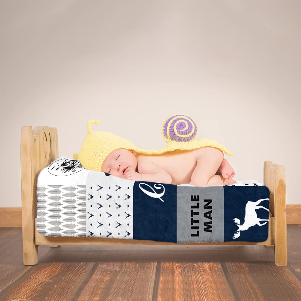 Personalized Baby Blankets with Custom Name - Soft Yoke Style Swaddle Blanket for Newborns, Toddlers & Kids | Perfect Baby Shower Gift, Birthday Present for Boys & Girls | Nursery Essential, Travel Companion, Photo Prop