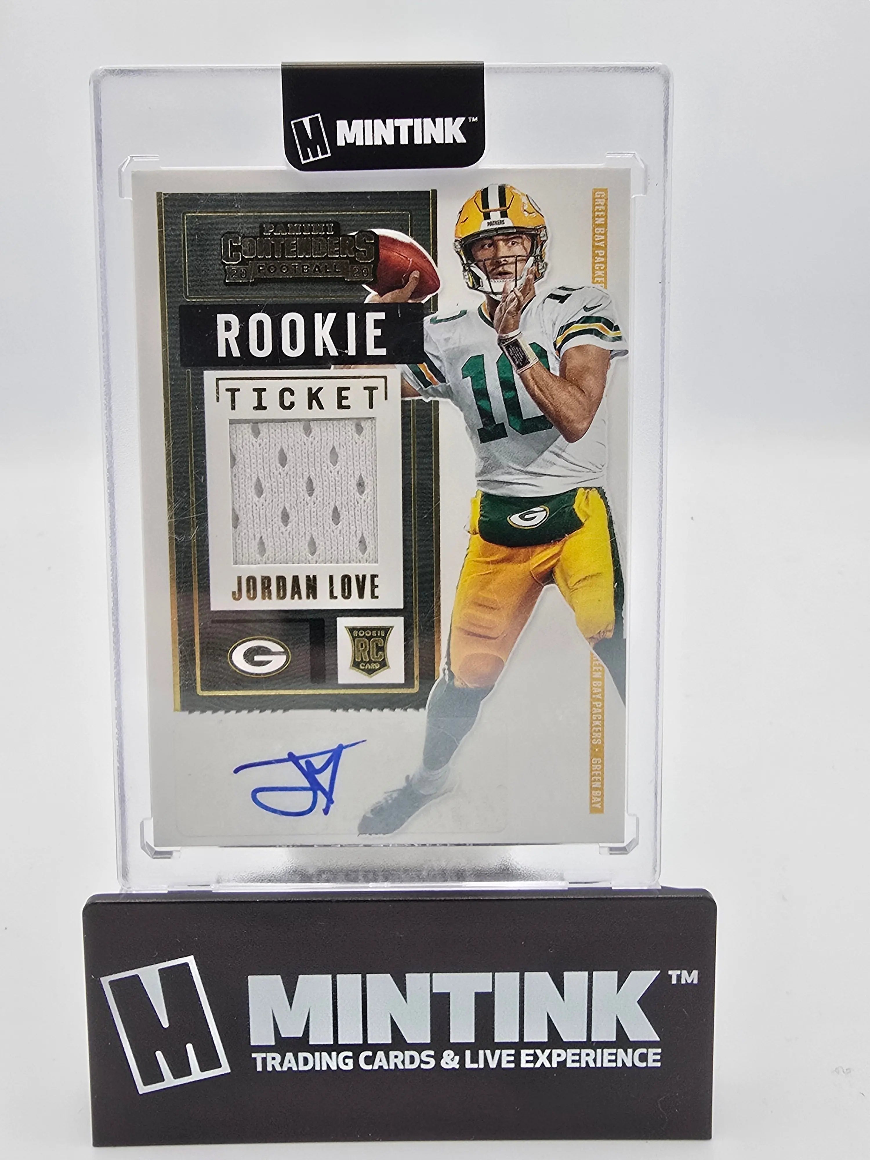 2020 Panini Contenders Football Jordan Love Rookie Ticket Patch Auto #RTS JLO - NFL Collectible Trading Card for Fans & Investors - Perfect for Sports Memorabilia Collections and Fantasy Football Enthusiasts