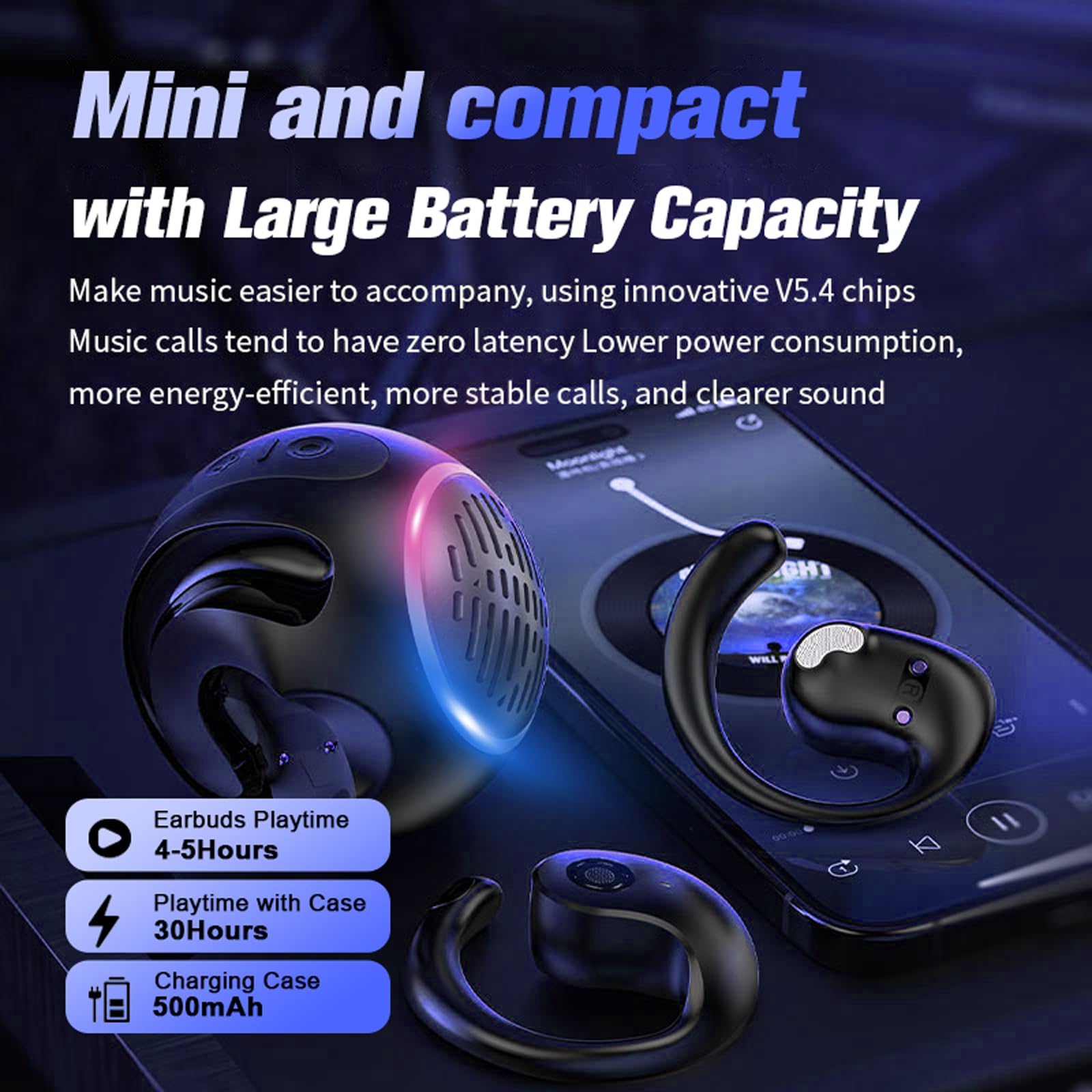 Open Ear Bluetooth Headphones for Kids - Wireless Over Ear Earbuds, Waterproof Mini Portable Speaker with Bone Conduction Technology (5.4 Bluetooth) - Perfect for Running, Cycling & Outdoor Activities
