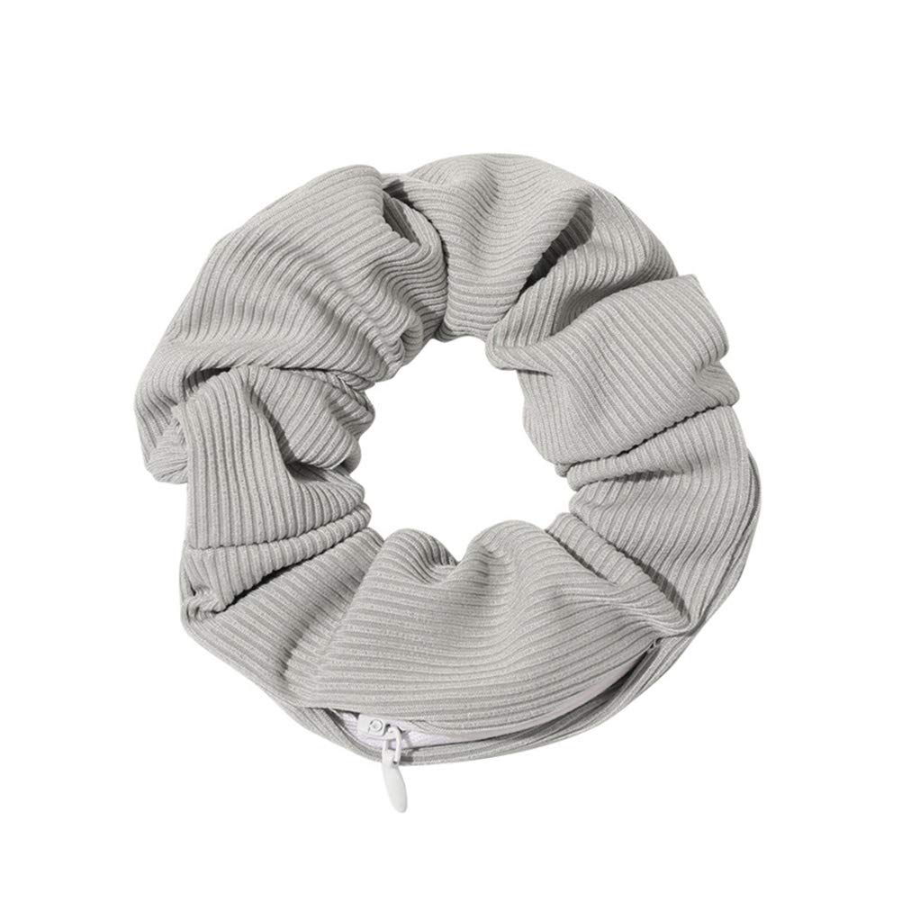 NNGT Pocket Hair Scrunchies - Elastic Hair Ties with Hidden Zipper Pocket for Keys & Small Items - Women Girls Hair Accessories - Perfect for Gym, Travel & Everyday Use