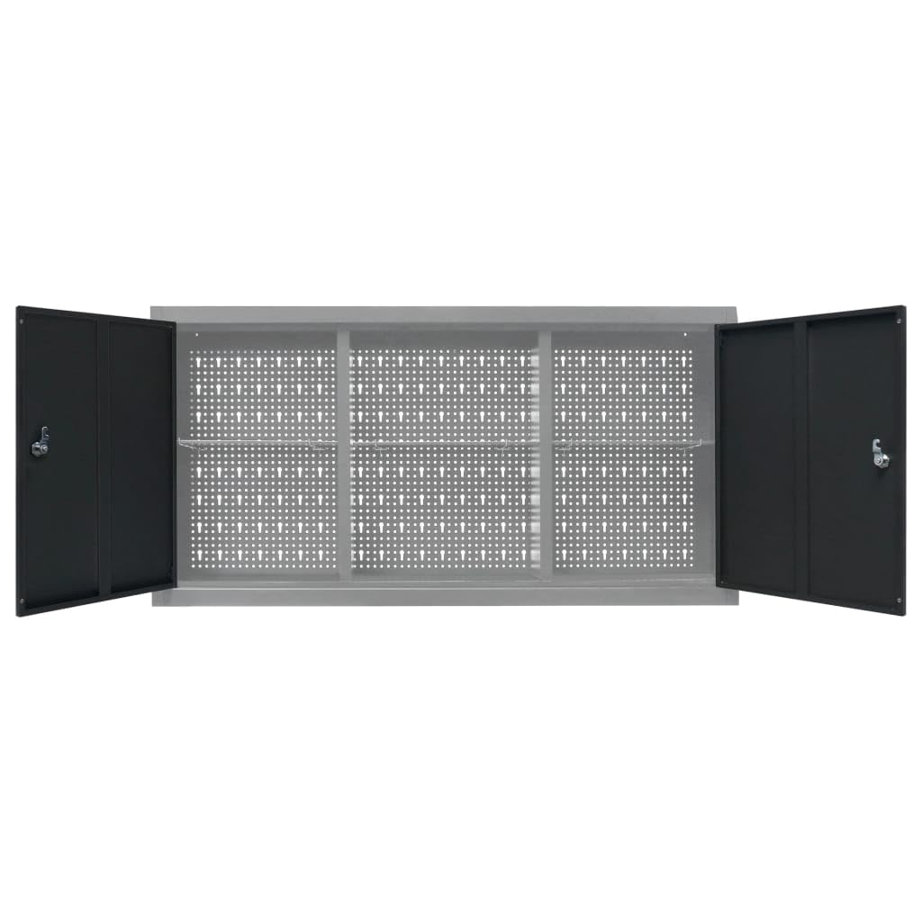 Wall Mounted Tool Cabinet - Industrial Metal Storage for Garage & Workshop