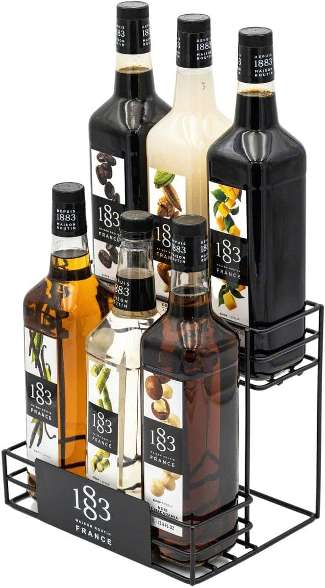 1883 6-Bottle Syrup Rack - Premium Storage Organizer for Coffee Shops, Bars & Home Kitchens | Perfect for Monin, Torani & Other Syrup Bottles