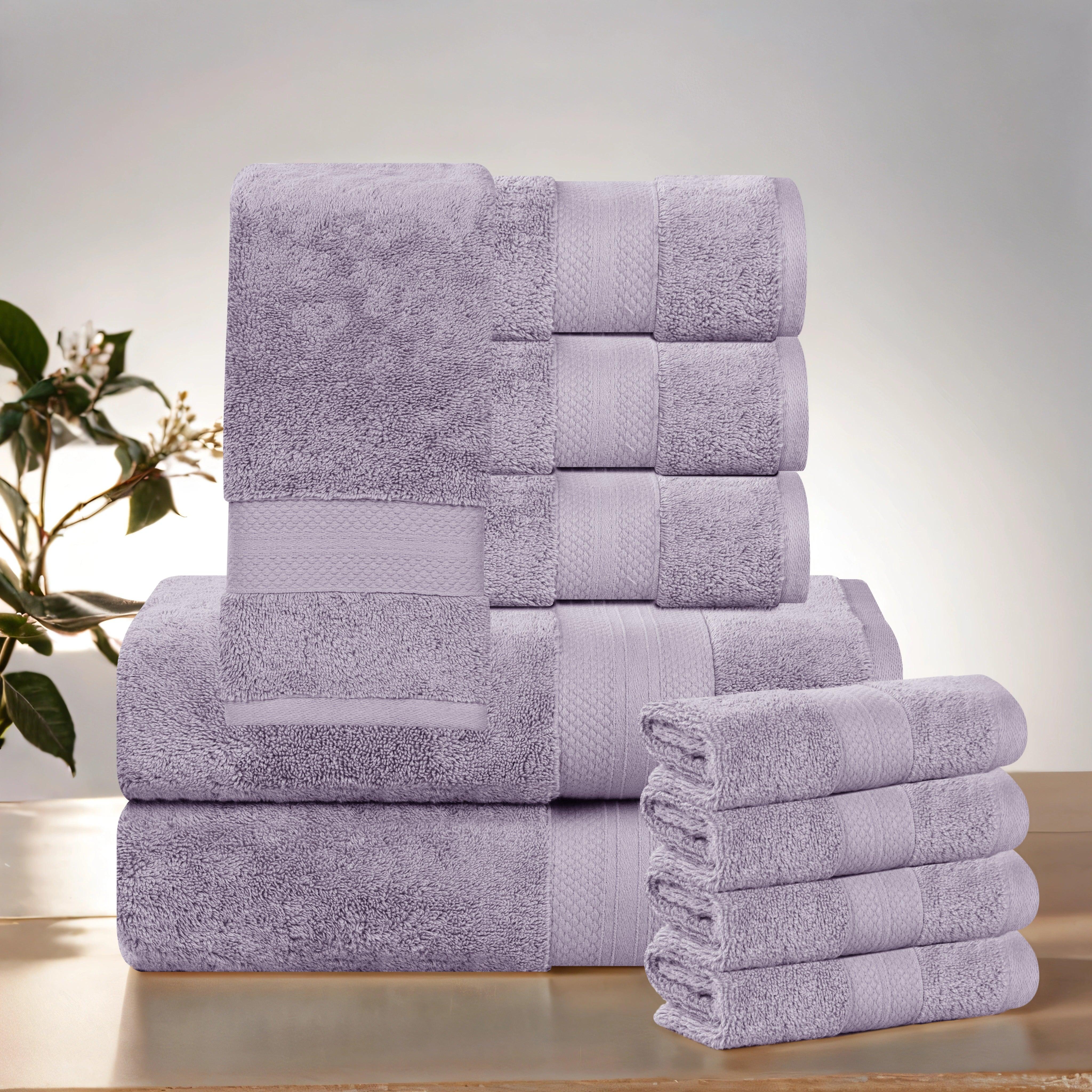 Premium Aria 10-Piece Turkish Cotton Towel Set - Ultra Soft & Absorbent Bath Towels, Hand Towels & Washcloths for Spa, Hotel & Luxury Home Use