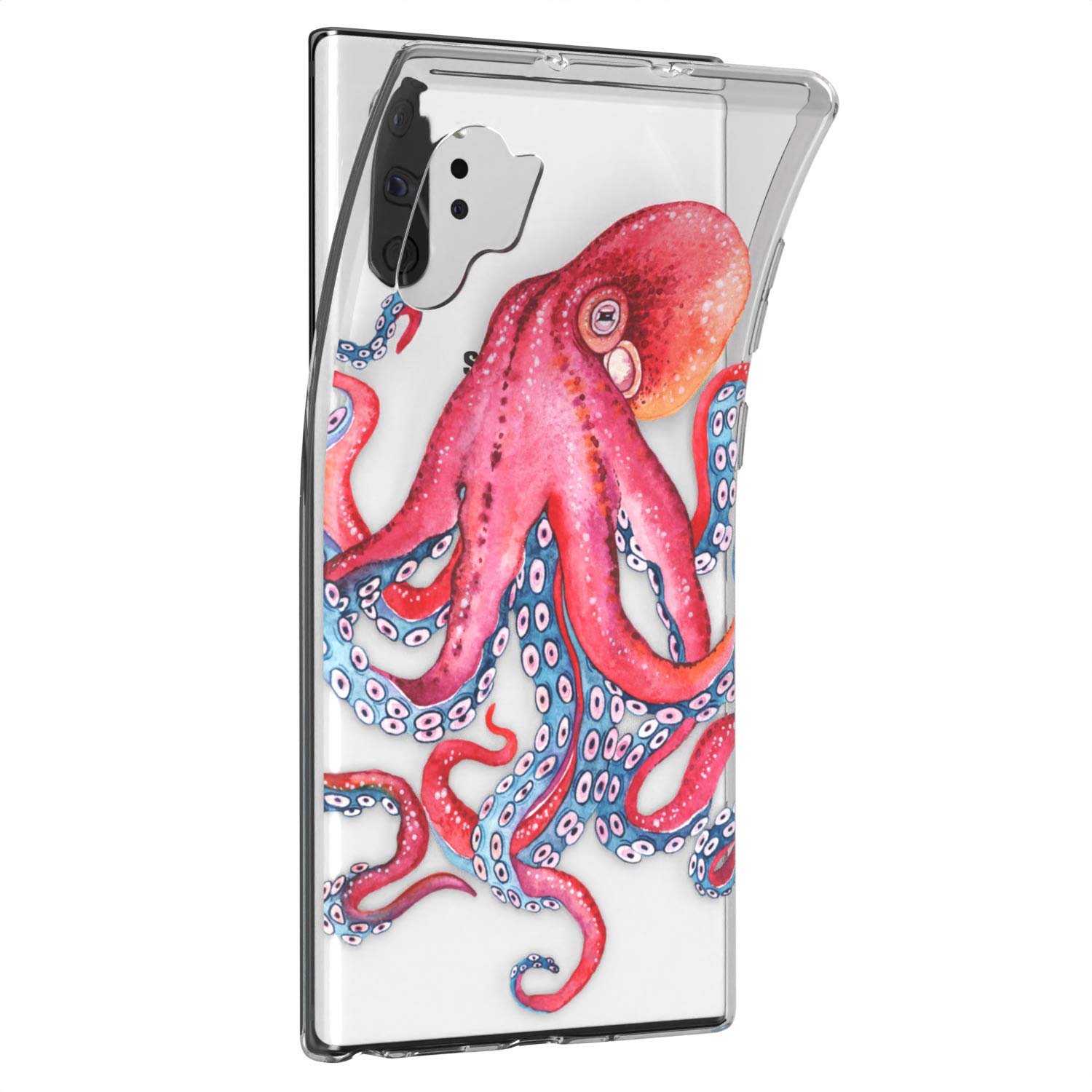 Samsung Galaxy S24 S23 Ultra S22 5G Plus S21 FE S20 S10 Phone Case - Flexible Silicone Cover with Kraken Octopus Tentacle Design | Clear, Lightweight, Slim Protective Case for Everyday Use & Outdoor Activities
