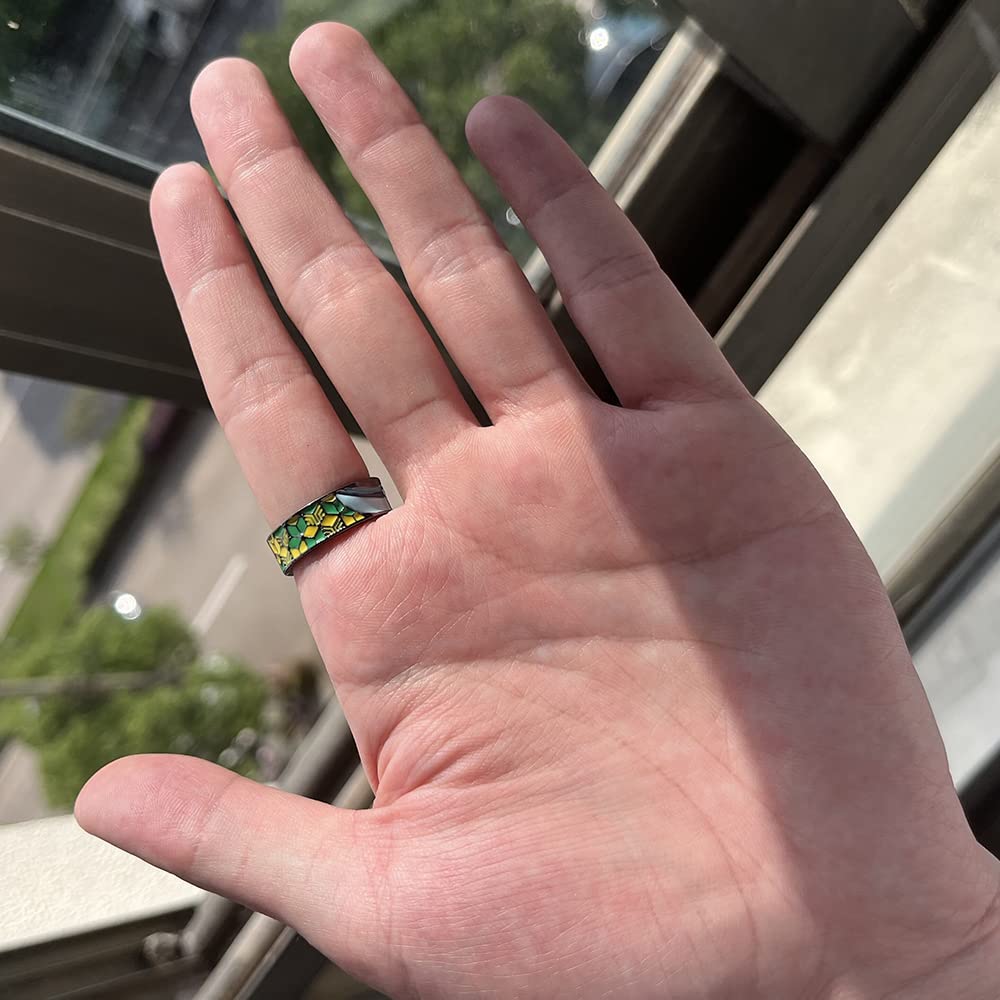 Tanjirou Cosplay Anime Adjustable Open Ring - Demon Slayer Inspired Manga Jewelry for Women & Girls | Perfect for Cosplay, Gift Giving & Anime Enthusiasts