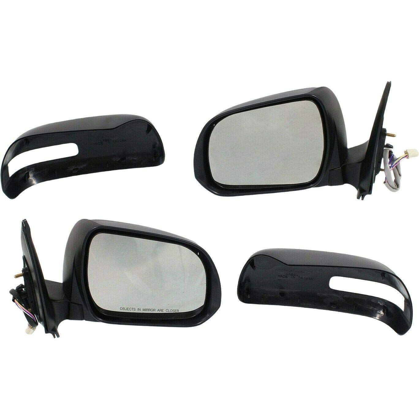 Driver & Passenger Side View Mirror Set - Left & Right Manual Folding Replacement Mirrors with Turn Signal Lights (Primed for Paint) - Perfect for Ford F150, Chevy Silverado & Ram 1500 Trucks