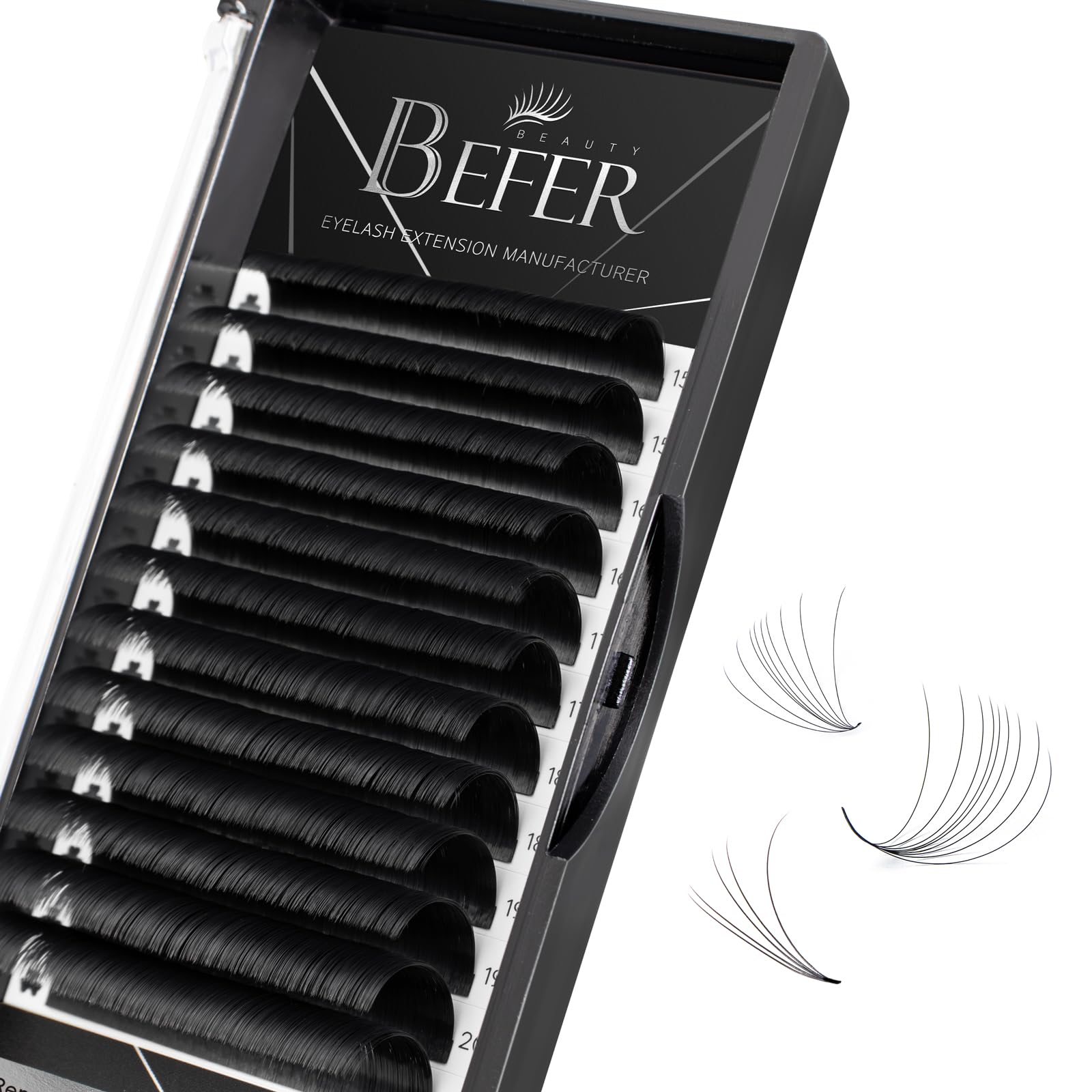 0.05D Volume Lash Extensions - Blooming Eyelash Extension Mix 8-15mm | Easy Fan Volume Lashes, Fluffy Soft D Curl Matte Black | Self-Fanning Lash Extensions for Professional Eyelash Artists | Perfect for Salon Use, Bridal Makeup & Special Occasions
