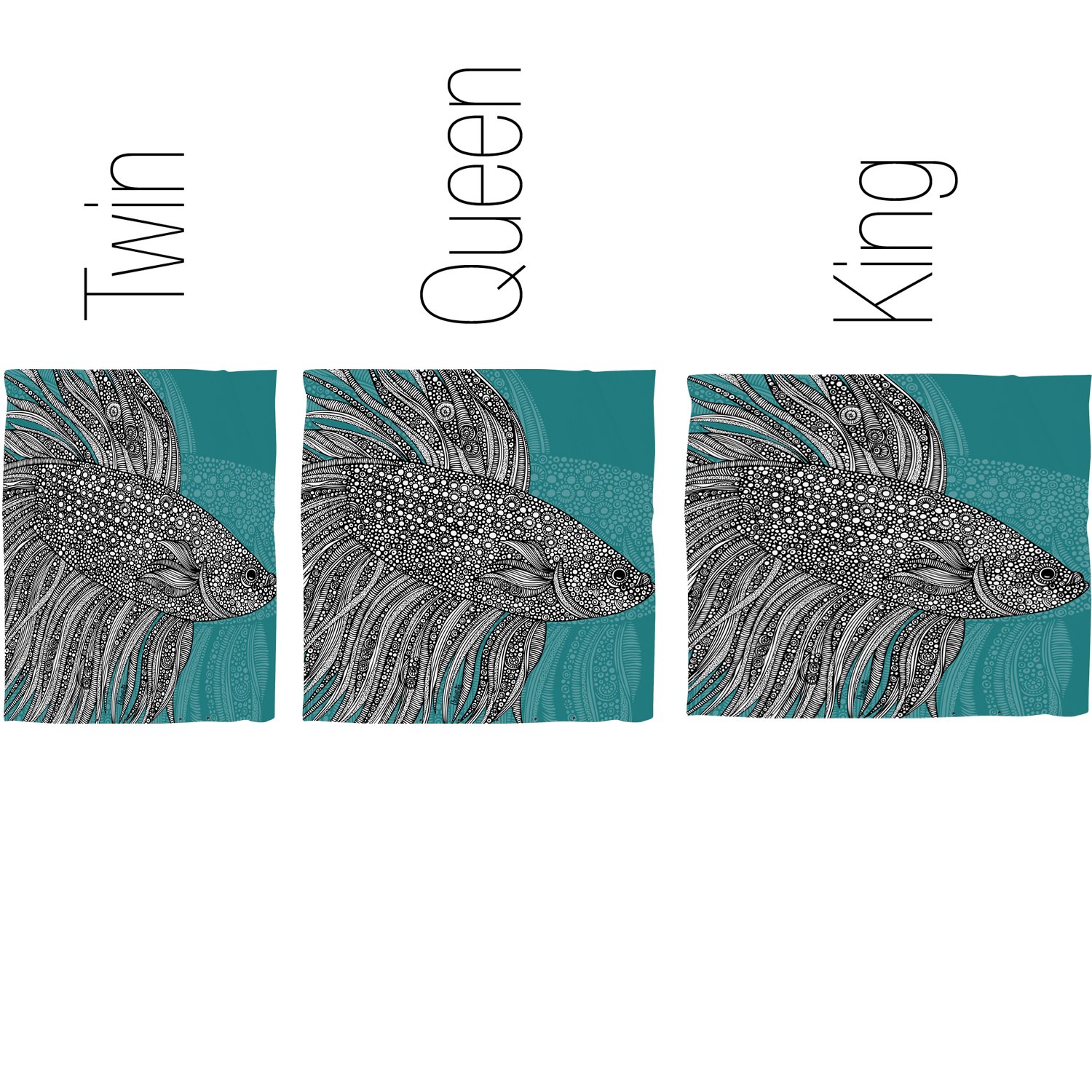 Deny Designs Valentina Ramos Beta Fish Duvet Cover Set - Twin/Twin XL Size, Vibrant Tropical Fish Pattern Bedding - Perfect for Kids' Rooms, Dorm Decor & Coastal Themed Bedrooms
