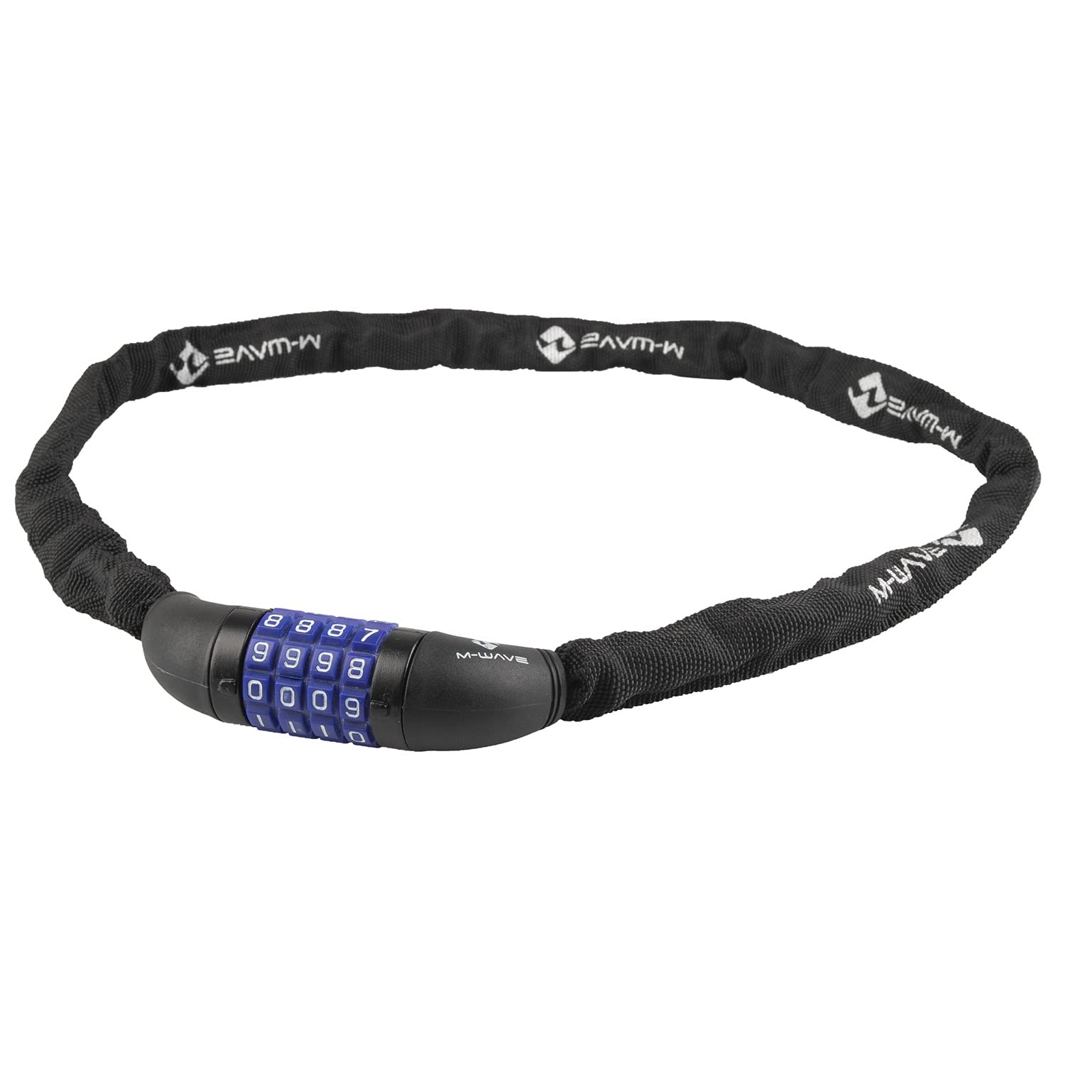 M-Wave D35.9 Bike Lock - Heavy Duty Combination Chain with Cloth Cover for Bicycle Security | Theft Protection for Outdoor Cycling, Commuting & Parking
