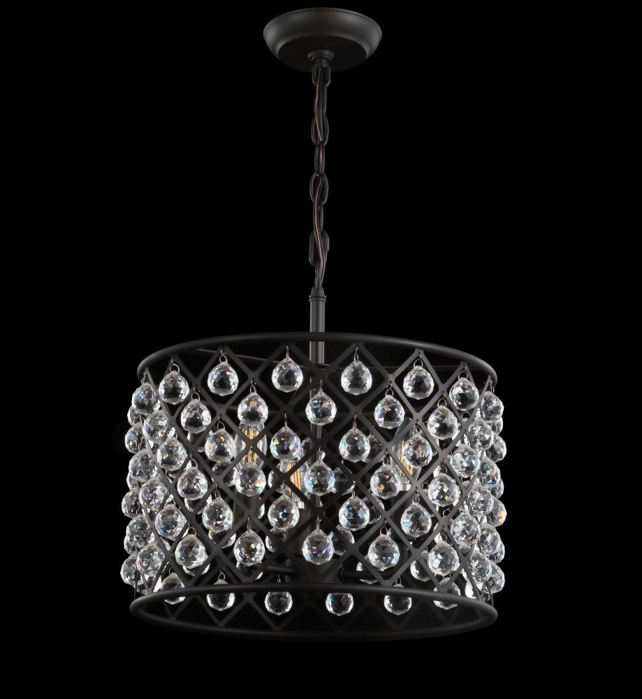 Gabrielle Crystal & Metal LED Pendant Light - Modern Ceiling Lighting Fixture for Dining Room, Bedroom, or Living Room Decor