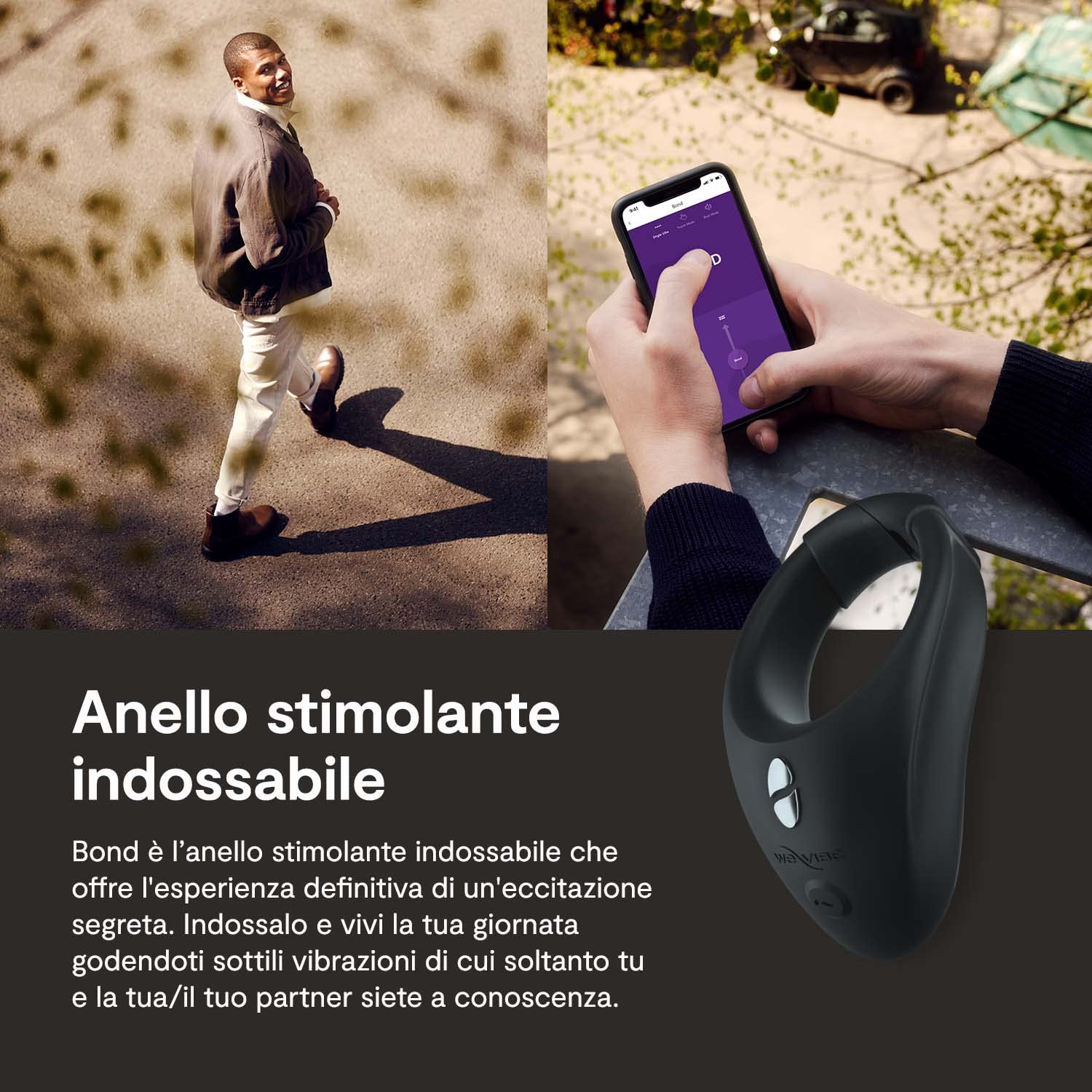 We-Vibe Bond Wearable Vibrating Ring for Men | Adjustable Penis Ring (35-42mm) | App & Remote Control | Quick-Release System | 10+ Vibration Modes | Couples Sex Toy for Enhanced Intimacy | Perfect for Date Nights & Spicing Up Relationships