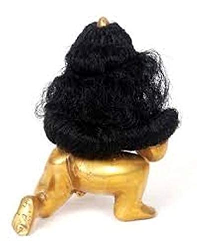 Premium Laddu Gopal Hair Wig for Baby Krishna - Size No.3 | Natural-Looking Synthetic Hair for Hindu Deity Dolls | Perfect for Janmashtami, Home Pooja & Temple Decorations