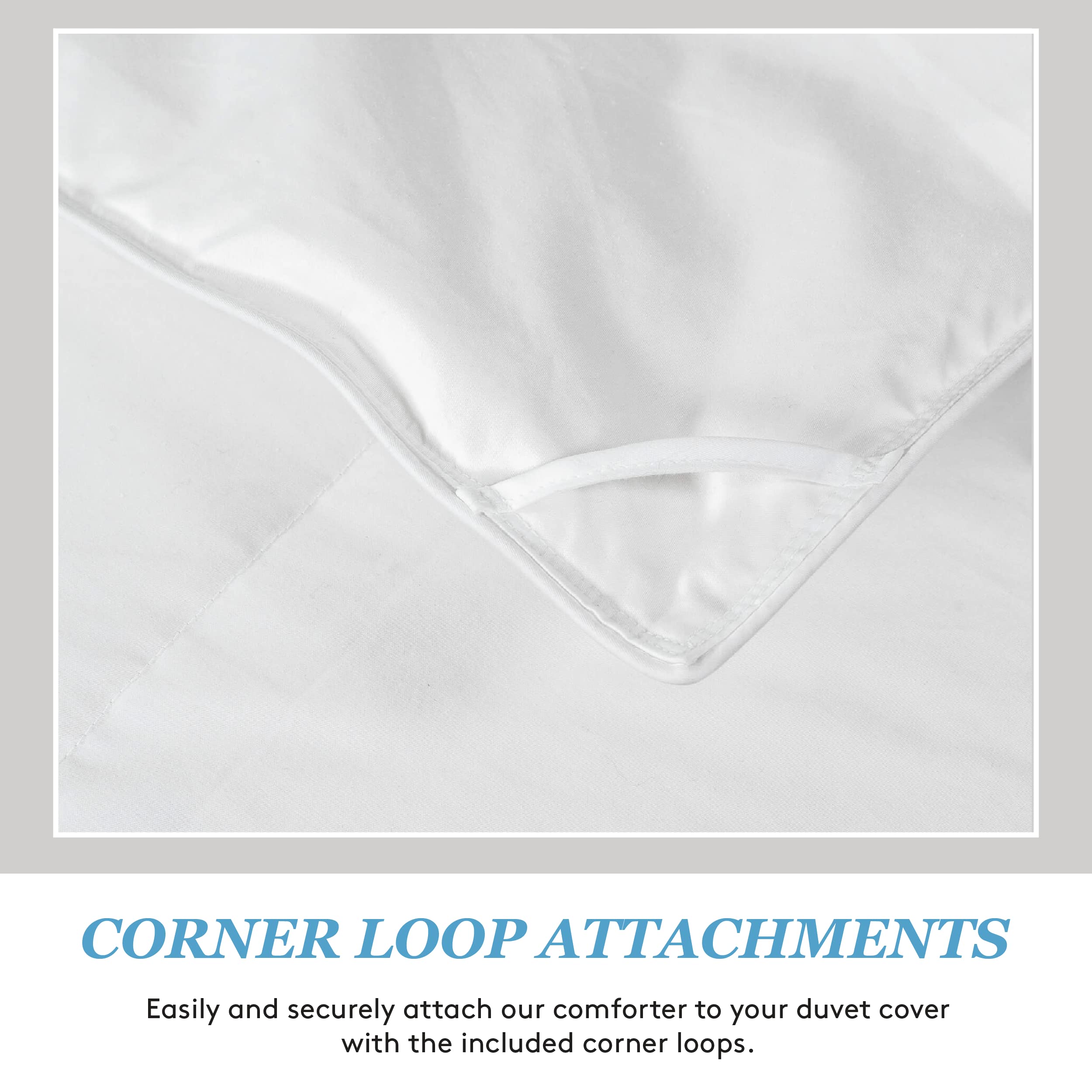 Premium 600 Fill Power Down Comforter - Medium Warmth Baffle Box Design with Duvet Corner Loops | Twin/Long Twin Size | Hypoallergenic White Down Alternative | Perfect for Winter Bedding & Guest Room Comfort