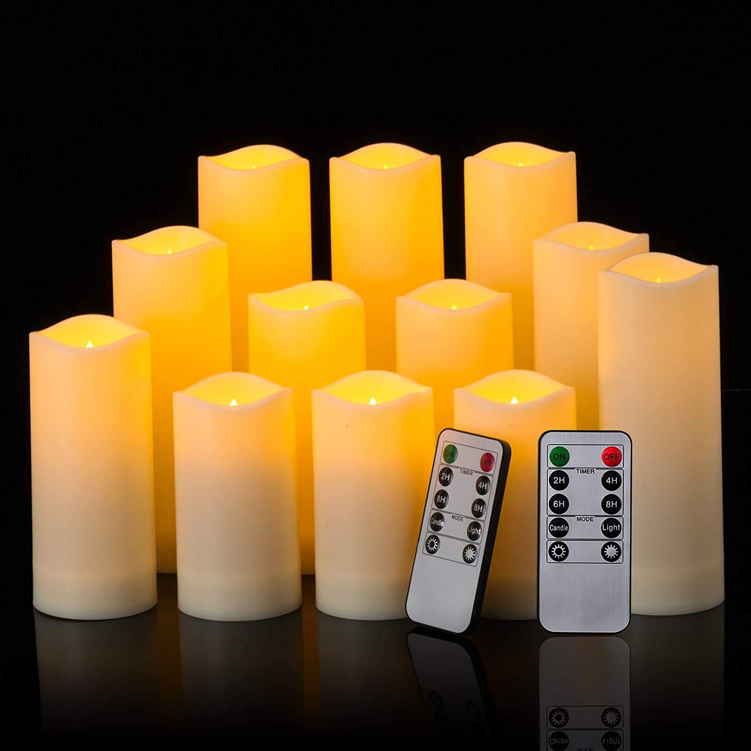Flameless LED Candles Set of 12 - Waterproof for Indoor & Outdoor Decor