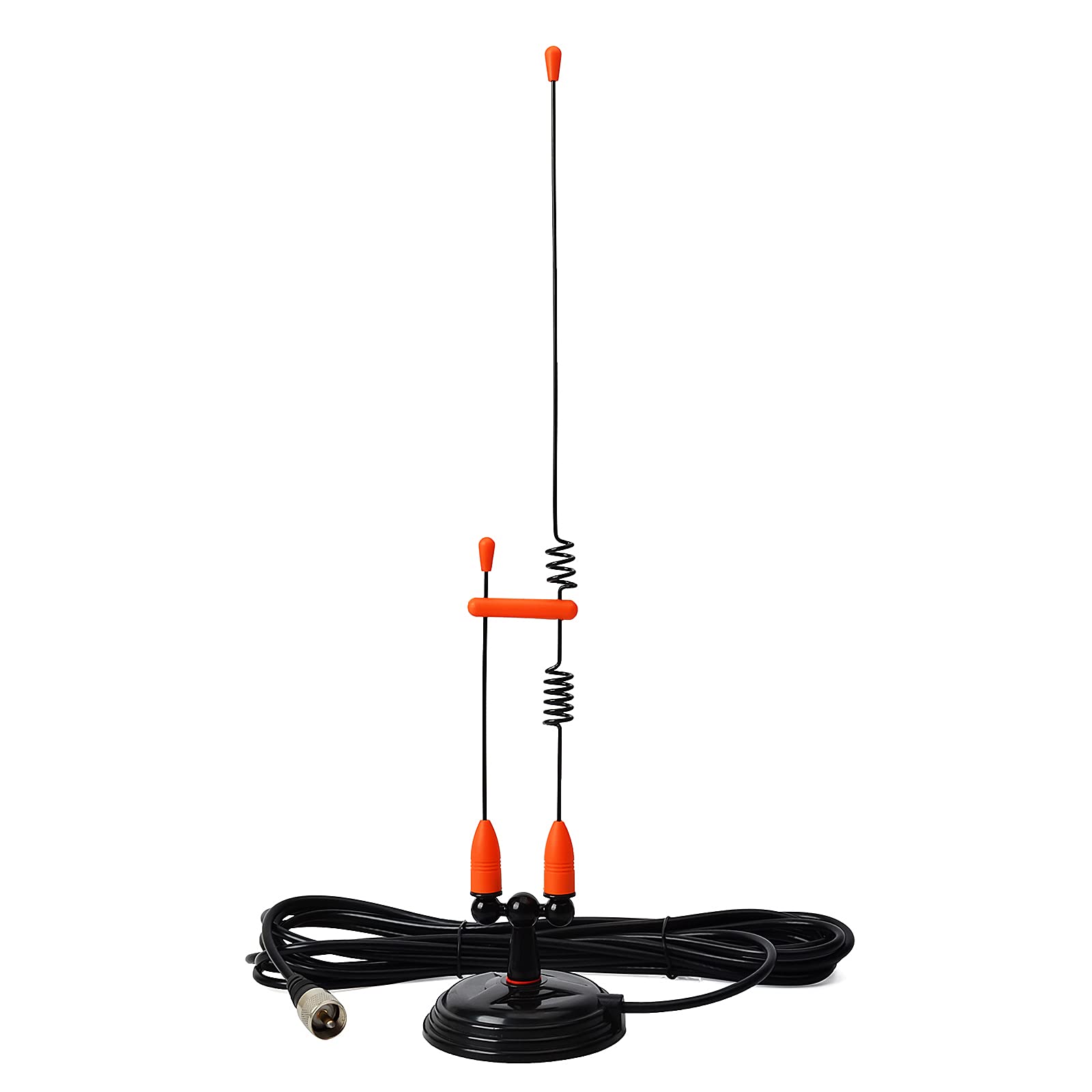 Dual Band VHF UHF 17-Inch Mobile Radio Antenna - Portable Two Way Radio Antenna with Magnet Mount & 13ft RG58 Cable for Car, Home, and Outdoor Use | TWAYRDIO Full Kit with PL259 Plug