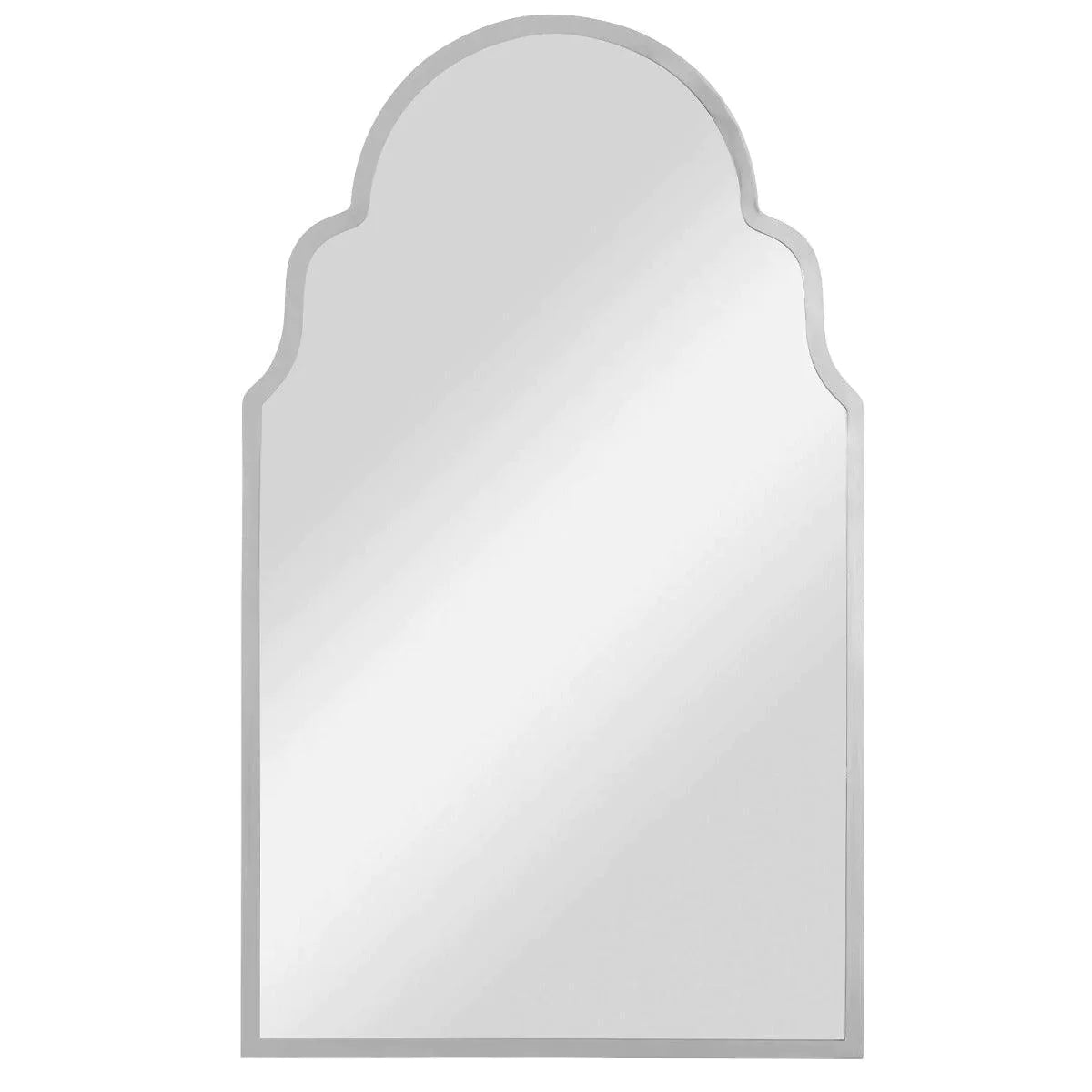 Elegant Arch Mirror with Polished Nickel Frame - Perfect for Bathroom Vanity, Bedroom Decor & Entryway Wall Mirror