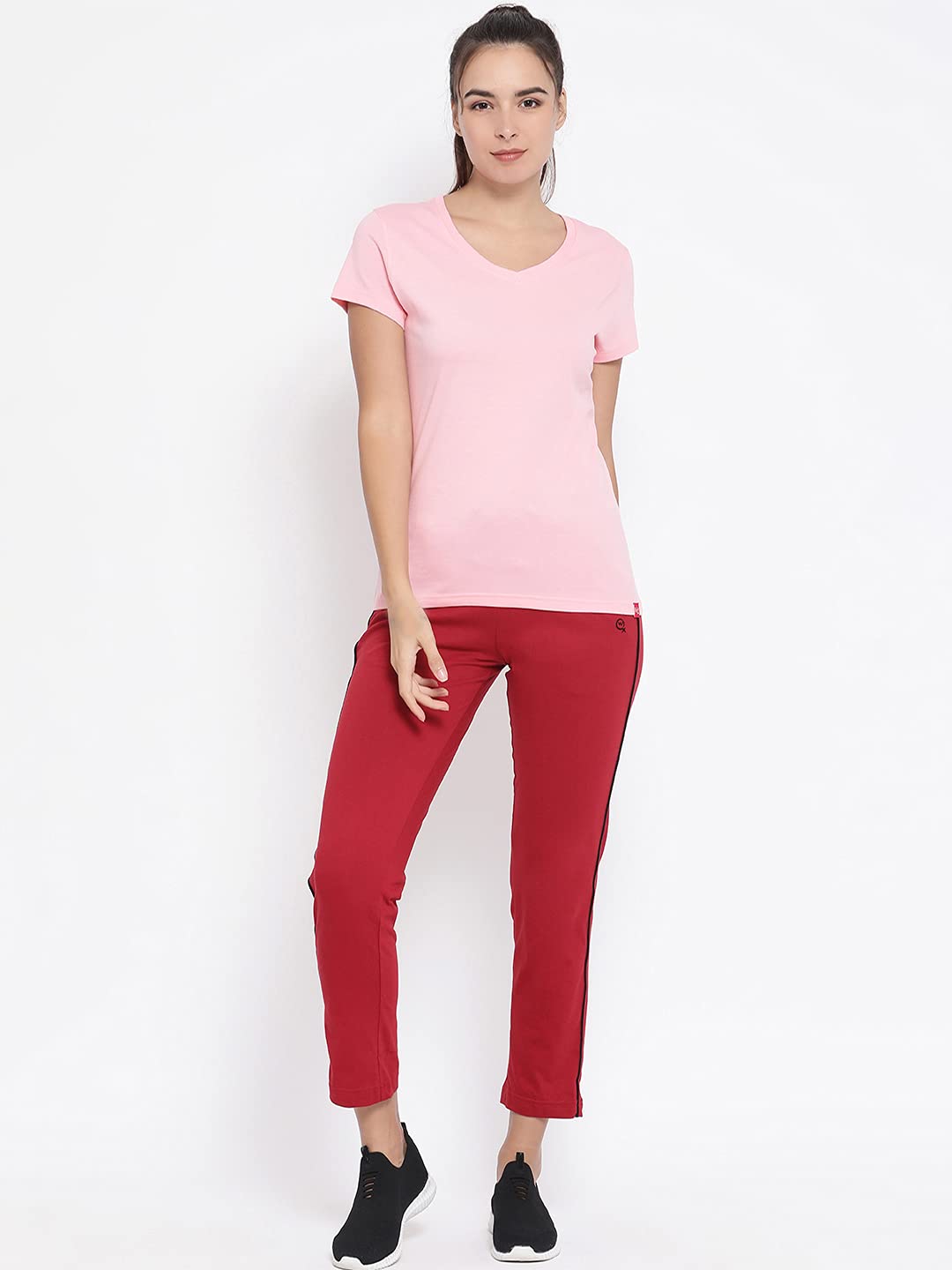 Macrowoman W-Series Women's Basic Cotton T-Shirt - Regular Fit Solid Color Casual Tee for Everyday Wear, Work & Weekend Outfits