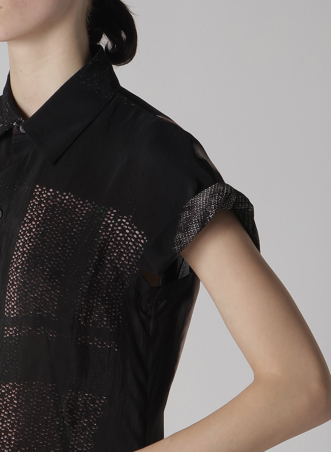CU/LAWN Dark Neon Print Turn Up Shirt - Stylish Party & Night Out Fashion for Women - Perfect for Clubbing, Concerts & Summer Events