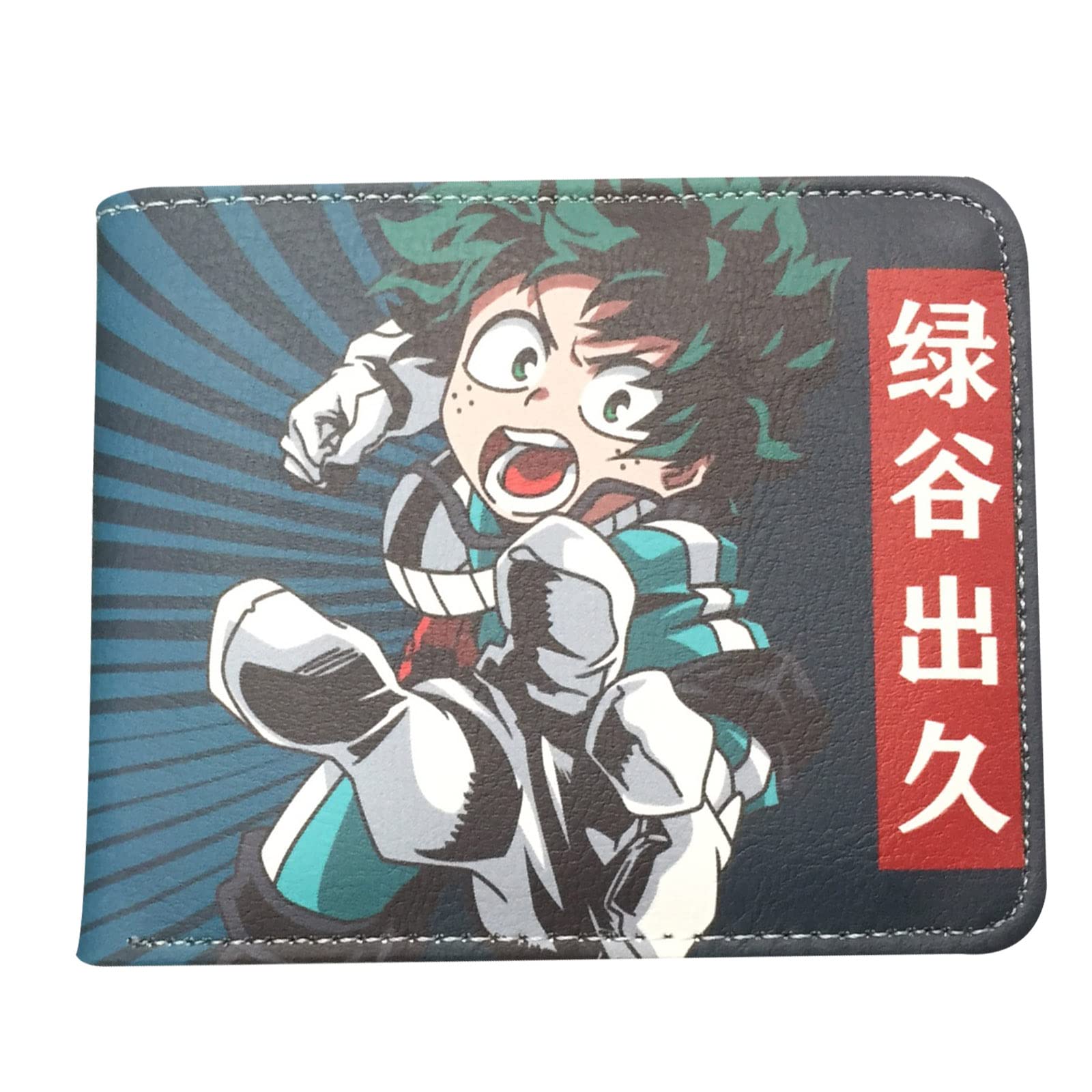 My Hero Academia PU Leather Bifold Wallet - 2 Cash Slots, 2 Credit Card Slots, ID Window & Zipper Compartment (4.5x3.5 Inch) - Anime Merchandise for Fans - Perfect for Daily Use, School, Work & Cosplay