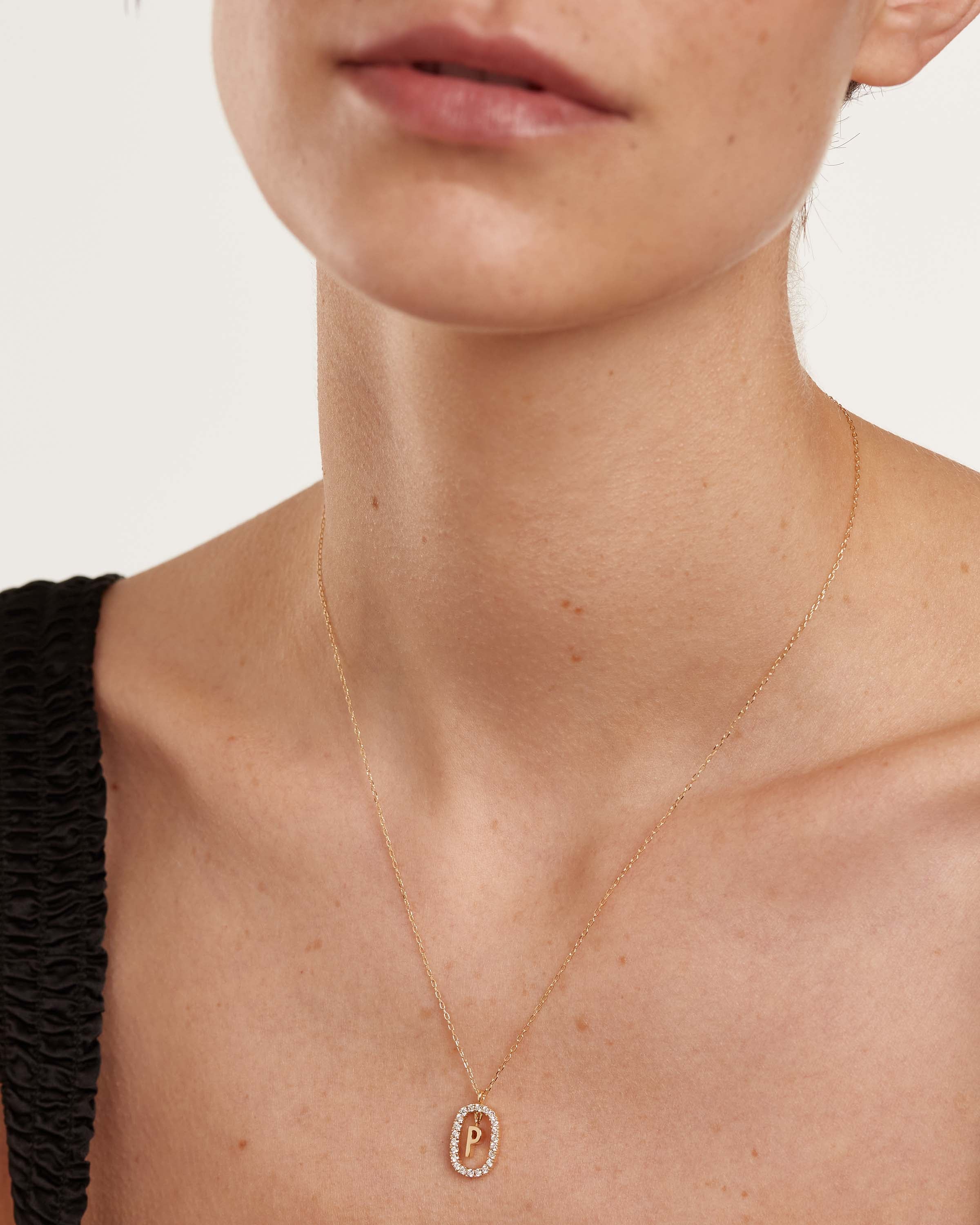 14K Gold Letter P Necklace with Diamonds - Personalized Initial Pendant for Women - Perfect Gift for Birthday, Anniversary & Valentine's Day