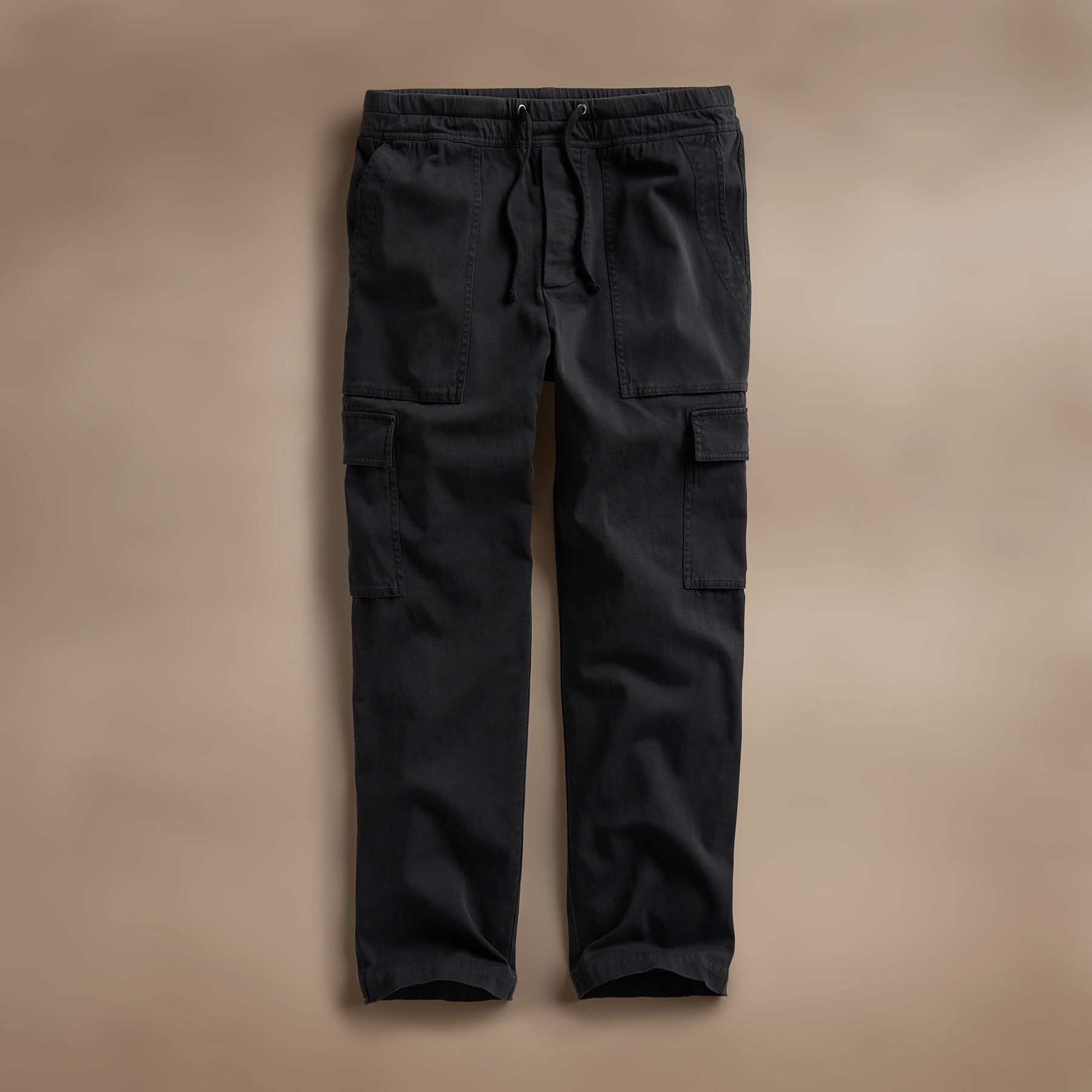 Military Style Cotton Slub Cargo Pants - Black Pigment Wash | Tactical Workwear & Outdoor Adventure Pants