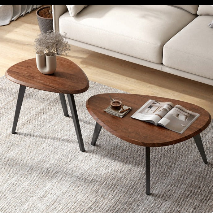Solid Black Walnut Wood Coffee Table - Handcrafted Modern Living Room Furniture for Home Decor & Entertaining