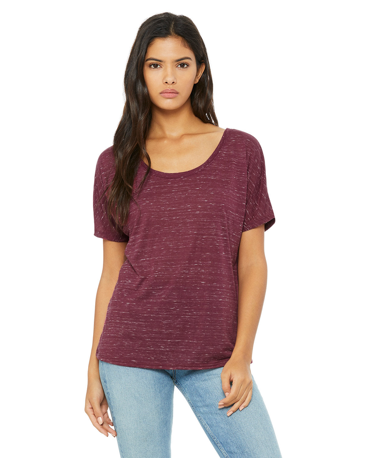 Bella + Canvas 8816 Women's Slouchy Scoop Neck T-Shirt - Soft Comfort Fit Casual Tee for Everyday Wear, Lounge & Street Style