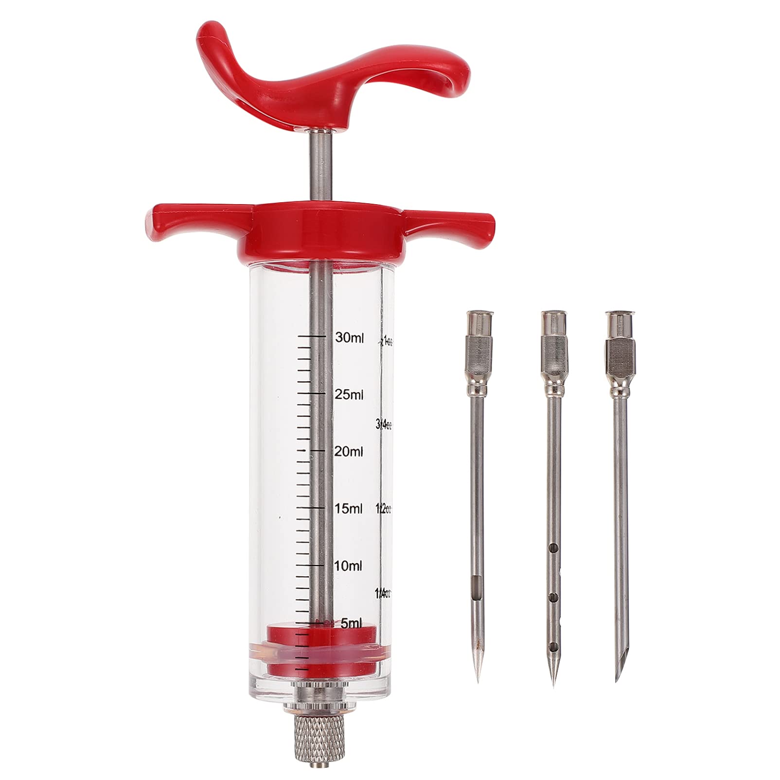 YARDWE Plastic Marinade Injector Syringe Set with Screw-on Meat Needle - BBQ Seasoning Sauce Injection Tool for Grilling Turkey, Chicken, Steak & Meat | Perfect for Outdoor Cooking, Backyard BBQs & Holiday Feasts