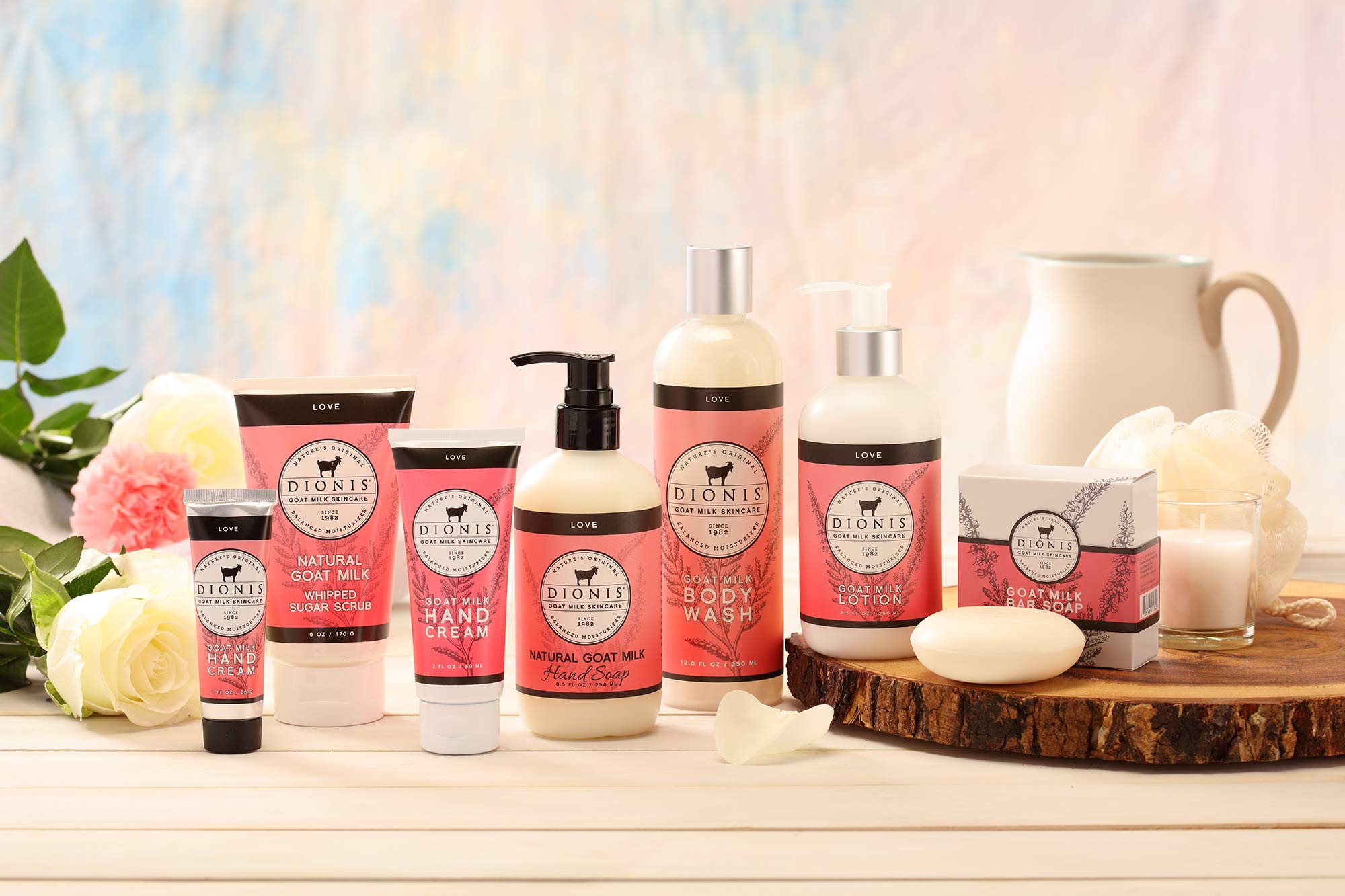 Dionis Goat Milk Hand Cream - Love Scented, 1 oz - Made in USA - Cruelty Free & Paraben Free - Moisturizing Skincare for Dry Hands - Perfect for Home, Office & Travel