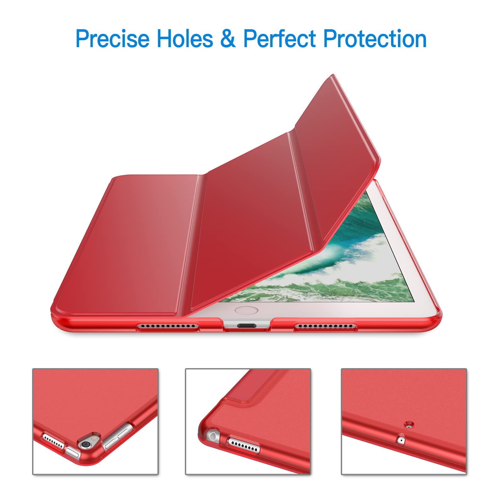 JETech Case for iPad Air 10.5 (2019) & iPad Pro 10.5 (2017) - Protective Cover with Stand Function, Auto Wake/Sleep (Red) - Perfect for Work, Study & Travel