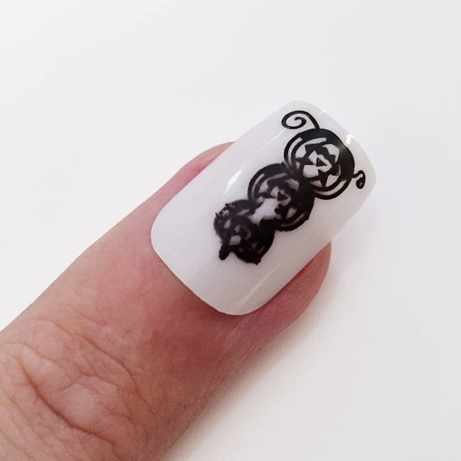 12 Pack Halloween Fake Nails with Glue - Long Press on Nails with Adhesive - Perfect for Halloween Parties, Costumes & Nail Art (HN3)
