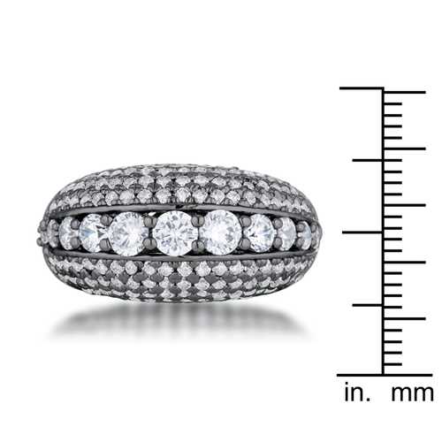 1.5ct Krista CZ Hematite Contemporary Cocktail Ring for Women - Elegant Statement Jewelry for Parties, Weddings & Special Occasions