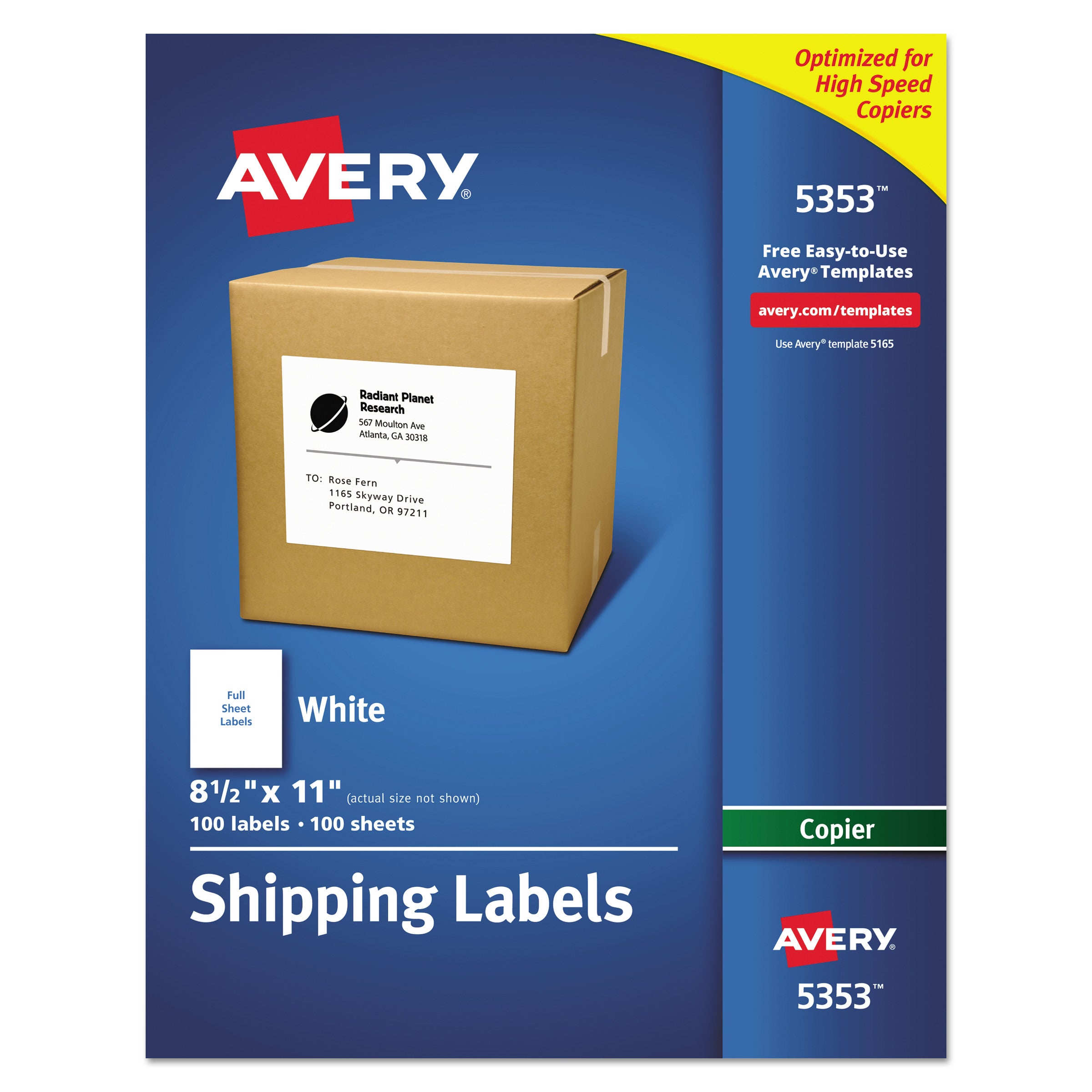 Avery® Copier Mailing Labels 8.5