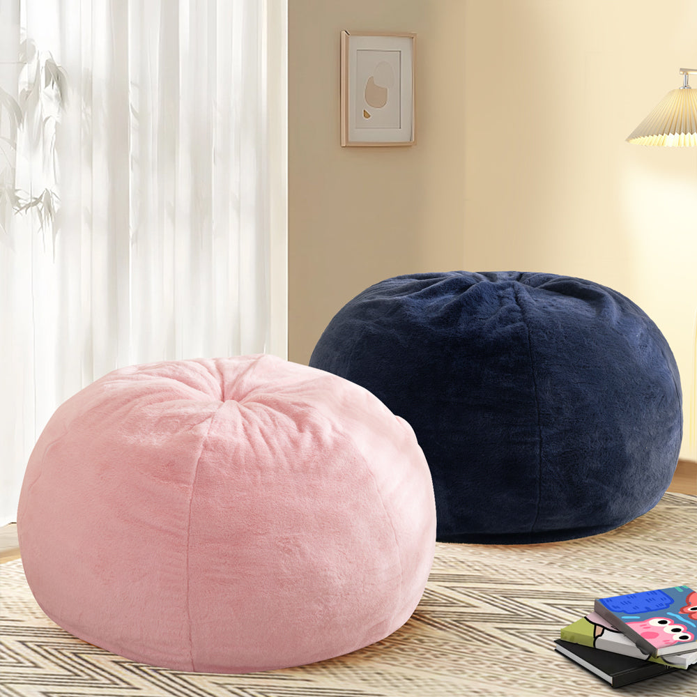 MAXYOYO 2-in-1 Kids Bean Bag Bed & Chair - Convertible Floor Cushion for Playroom, Nursery or Dorm (Blue) - Perfect for Lounging, Reading & Sleepovers