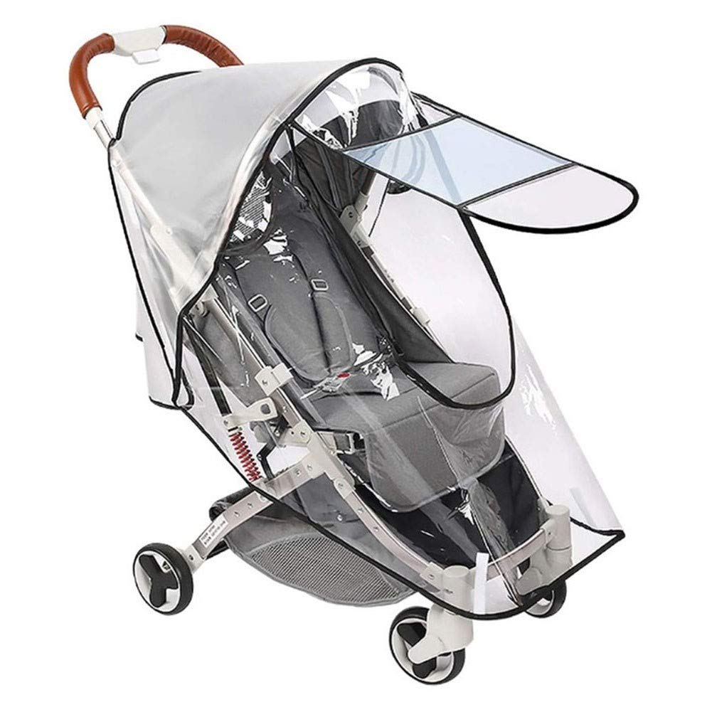 CTEGOOD Stroller Rain Cover - Waterproof Baby Stroller Weather Shield for Rain, Wind, Snow & Dust Protection - Breathable EVA Material with Two-Way Zipper - Ideal for Outdoor Walks, Travel & Shopping