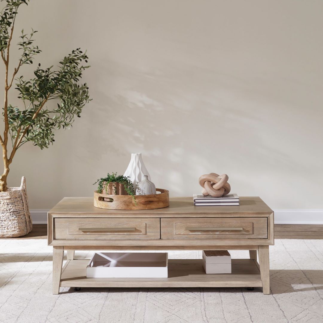 Modern Brentwood Cocktail Table - Stylish Round Coffee Table for Living Room, Lounge & Patio - Perfect for Entertaining Guests & Relaxing with Drinks