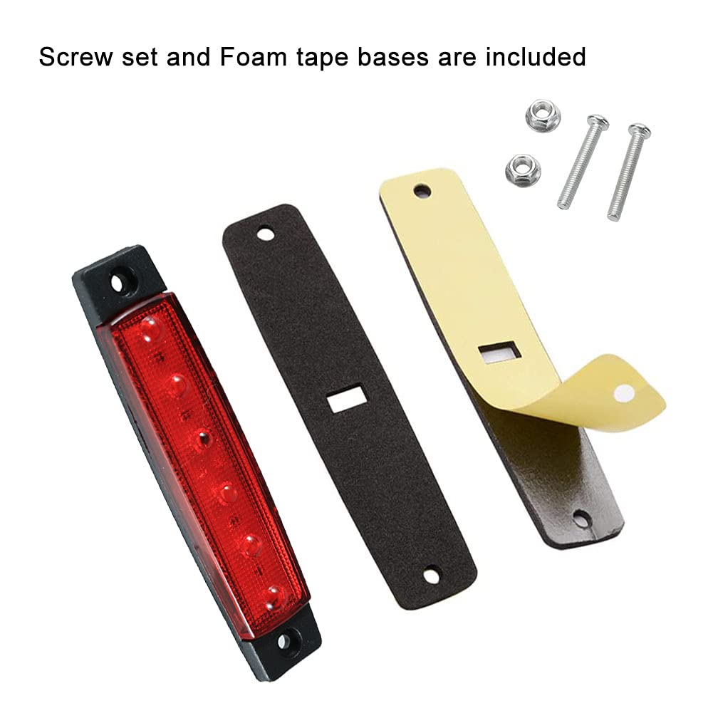 12V Waterproof LED Marine Boat Interior Lights - 6Pcs Red Strip Lights for Deck, Transom, Cockpit & Navigation on Fishing Pontoon, Sailboat, Kayak, Yacht | Perfect for Night Fishing & Safe Boating