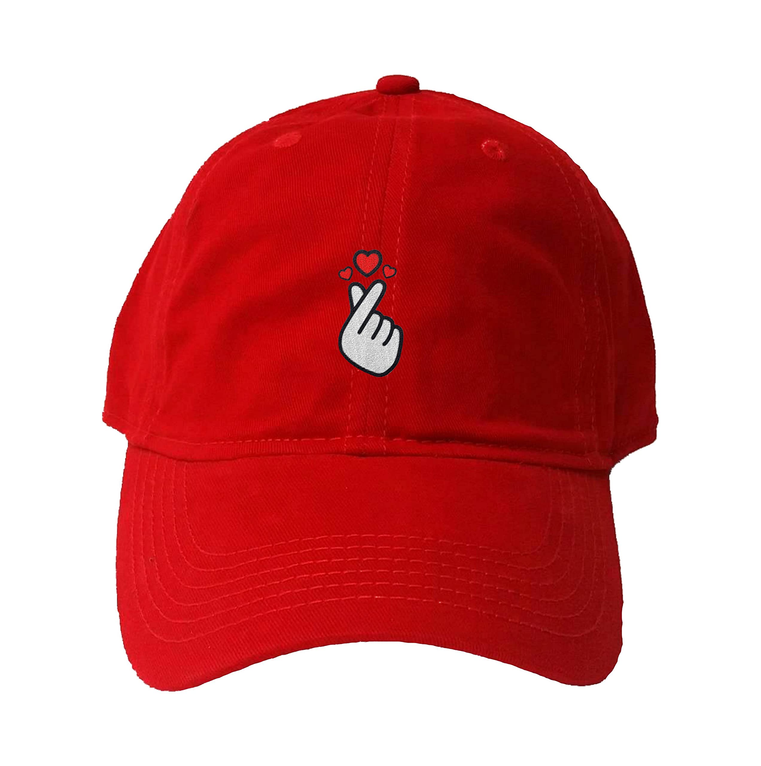 Go All Out Adult Finger Hearts K-Pop Embroidered Deluxe Dad Hat - Trendy Korean Pop Fashion Accessory for Concerts, Streetwear & K-Pop Fan Gifts