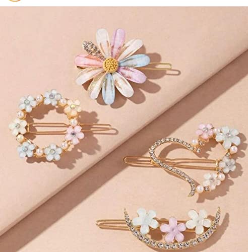 HETSHIV Korean Hair Clips for Women & Girls - Bling Pearl Acrylic Bobby Pins & Hair Slides - Elegant Hair Accessories for Kids, Teens & Adults - Perfect for Parties, Weddings & Daily Styling