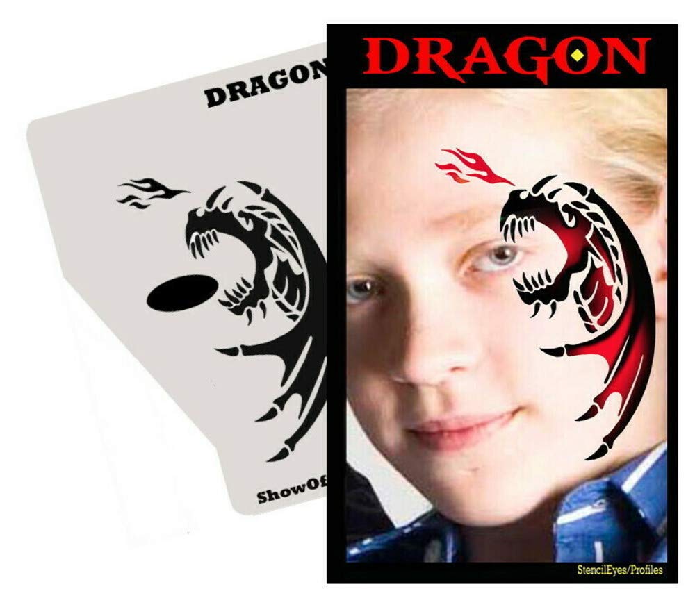 Dragon Face Painting Stencil - Eyes Profile for Halloween & Cosplay