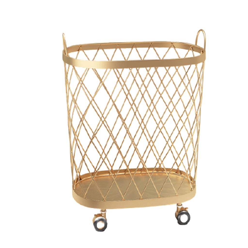 ZANZAN Metal Laundry Basket with Pulley - Heavy Duty Iron Storage Bin for Clothes, Home & Office Organization | Space-Saving Closet, Bedroom & Laundry Room Storage Solution