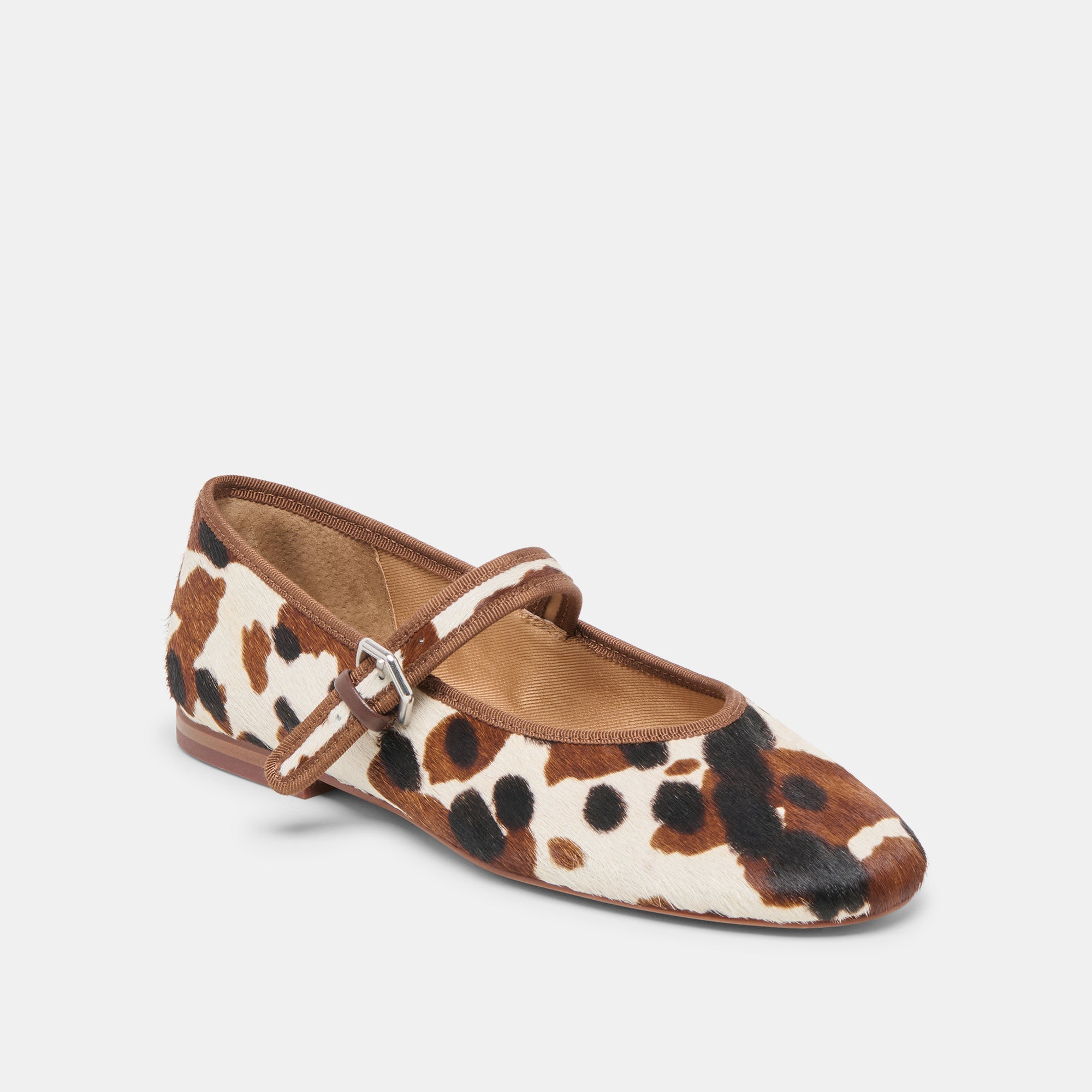 Roslyn Ballet Flats for Women - Genuine Calf Hair Loafers in Cocoa Taurus | Comfortable Slip-On Shoes for Work, Office & Casual Wear
