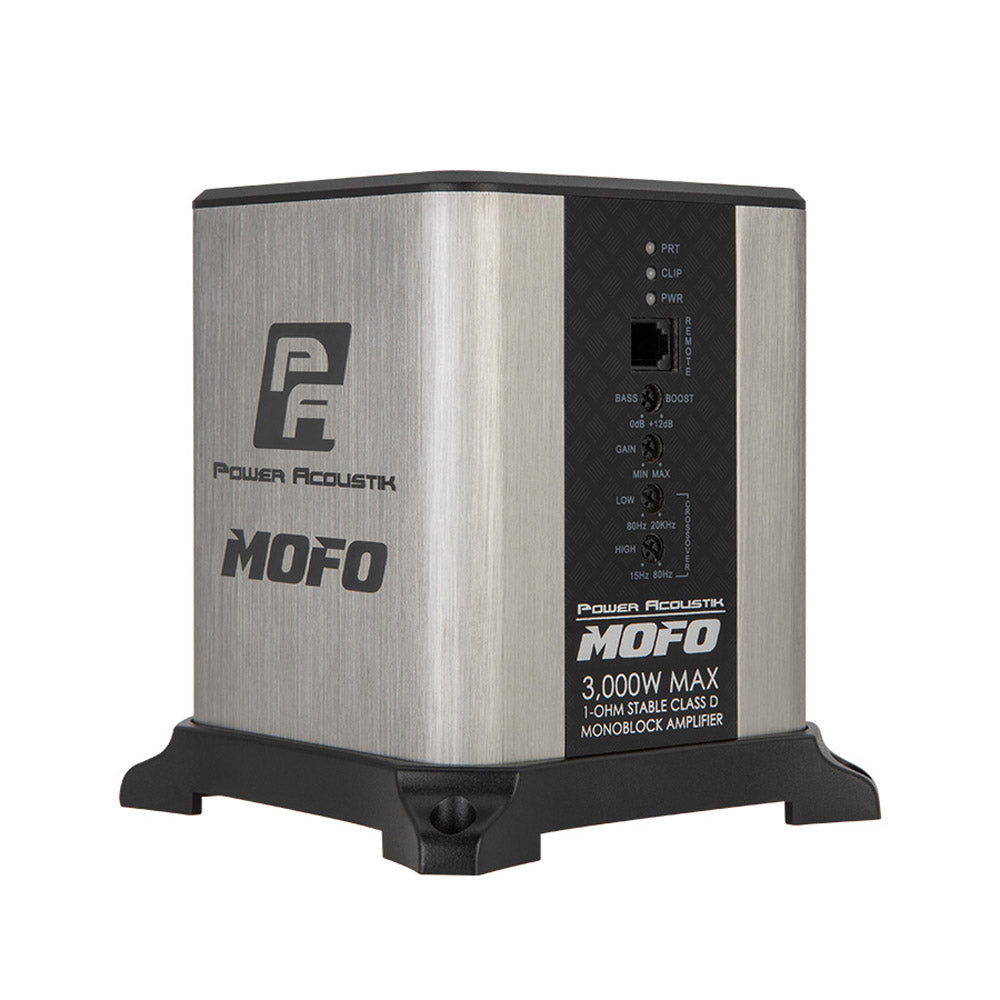 Power Acoustik MOFO1 3KD MOFO Series 3000W Monoblock Class D Car Amplifier - High Power Bass Boost for Car Audio Systems, Perfect for Subwoofers and Truck Sound Upgrades