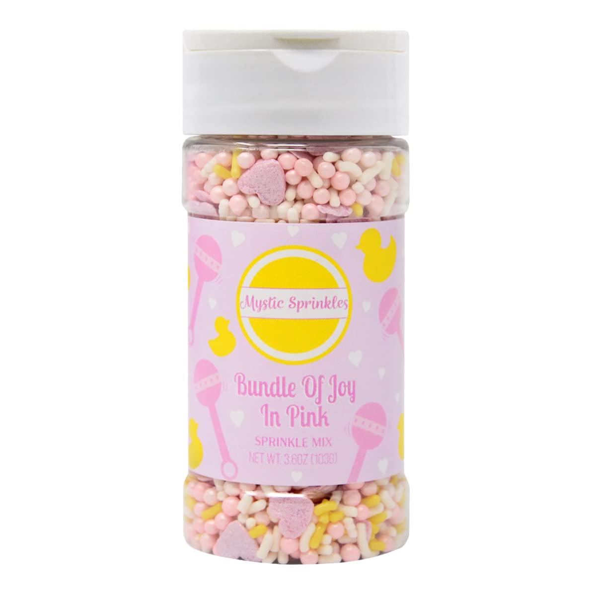 Baby Shower Sprinkle Mixes - Mystic Sprinkles Bundle of Joy Pink Edible Confetti (3.6oz) | Perfect for Gender Reveal Parties, Cupcake Decorations & Cake Toppings