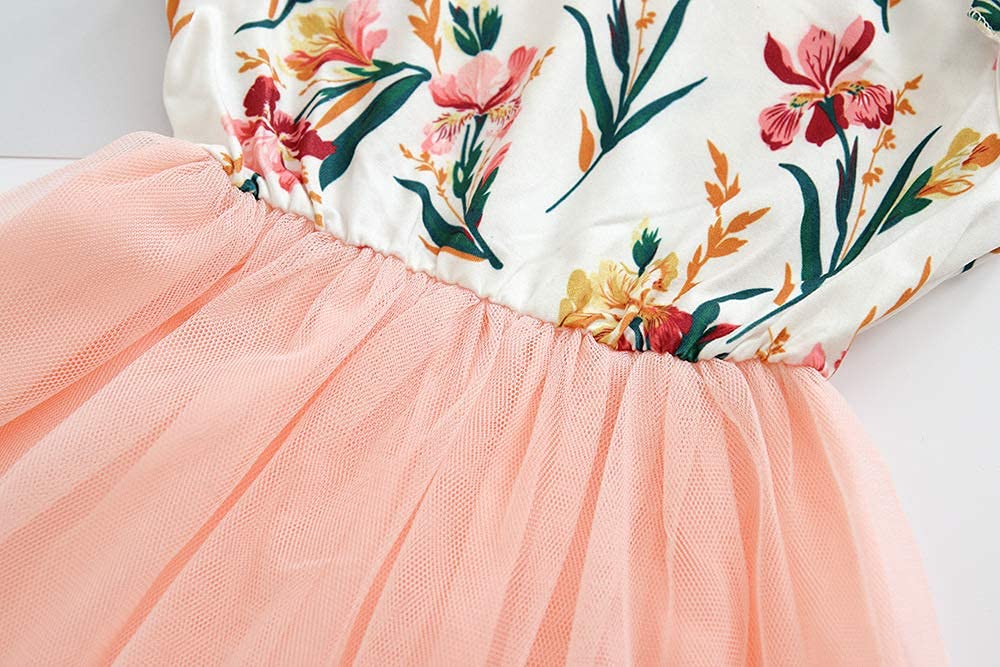 **Toddler Baby Girls Floral Princess Tutu Dress - Ruffle Sleeveless Summer Outfit for Parties, Photos & Playtime**