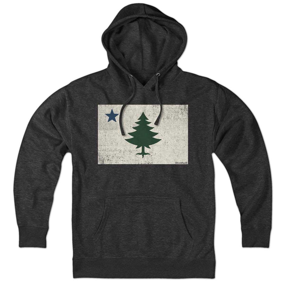 Vintage Maine Flag Hoodie for Men & Women - Soft Unisex Pullover Sweatshirt | Cozy Cotton Blend Hooded Sweater | Perfect for Outdoor Adventures & Casual Wear