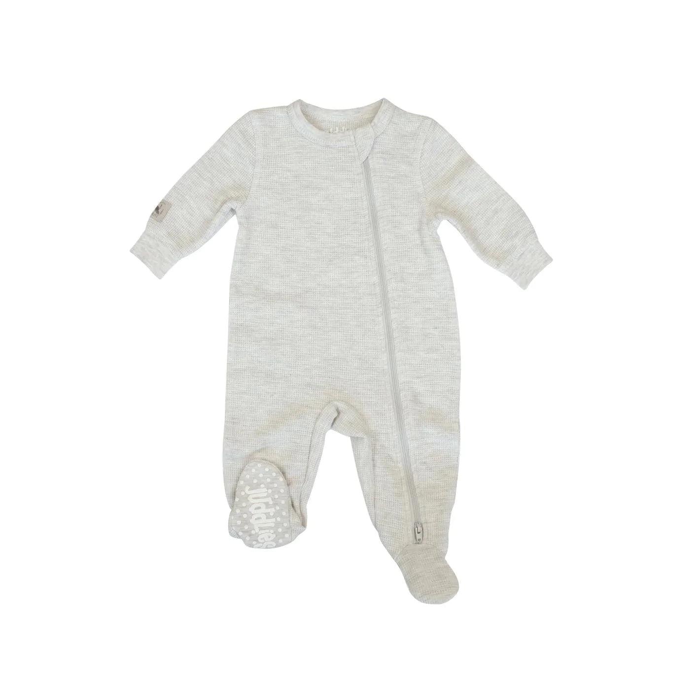 Juddlies Mini Waffle Collection Footed Sleeper - Soft Baby Pajamas with Non-Slip Soles for Newborns & Toddlers | Perfect for Bedtime, Playtime & Photo Shoots