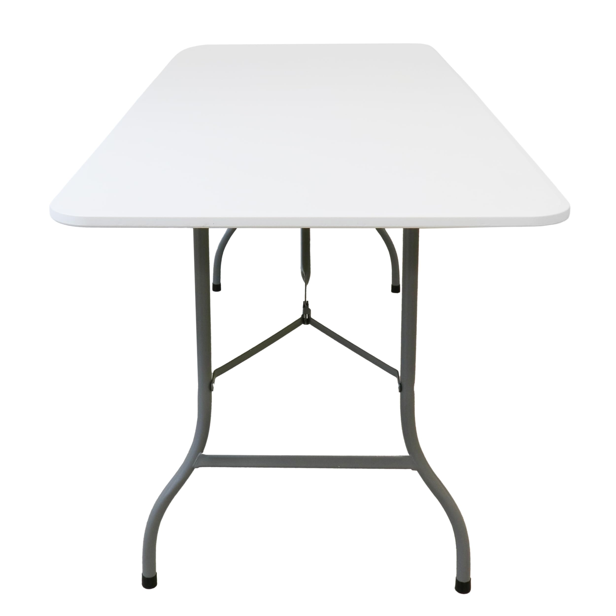 Elama 8 Foot White Plastic Folding Table - Portable Indoor Outdoor Picnic Camping Party Table - Heavy Duty Foldable Table for Events, BBQ, Tailgating & Home Use (8ft)